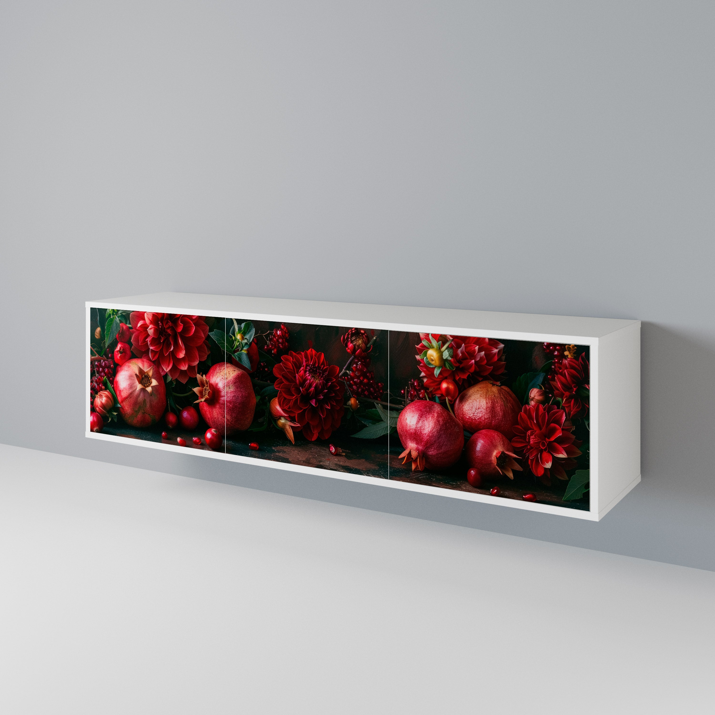 DAHLIAS AND POMEGRANATES Mueble de TV de 3 Puertas