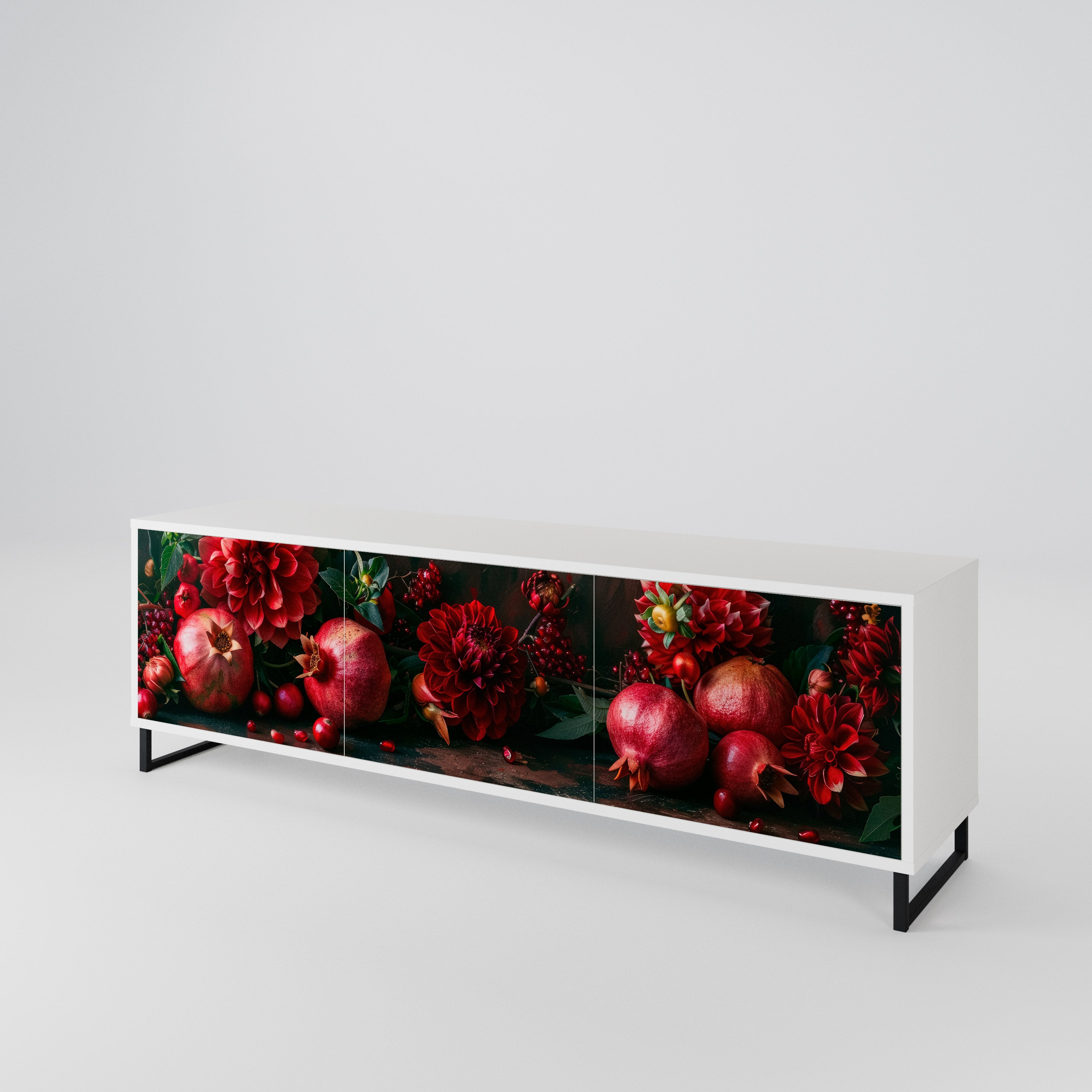 DAHLIAS AND POMEGRANATES Mueble de TV de 3 Puertas