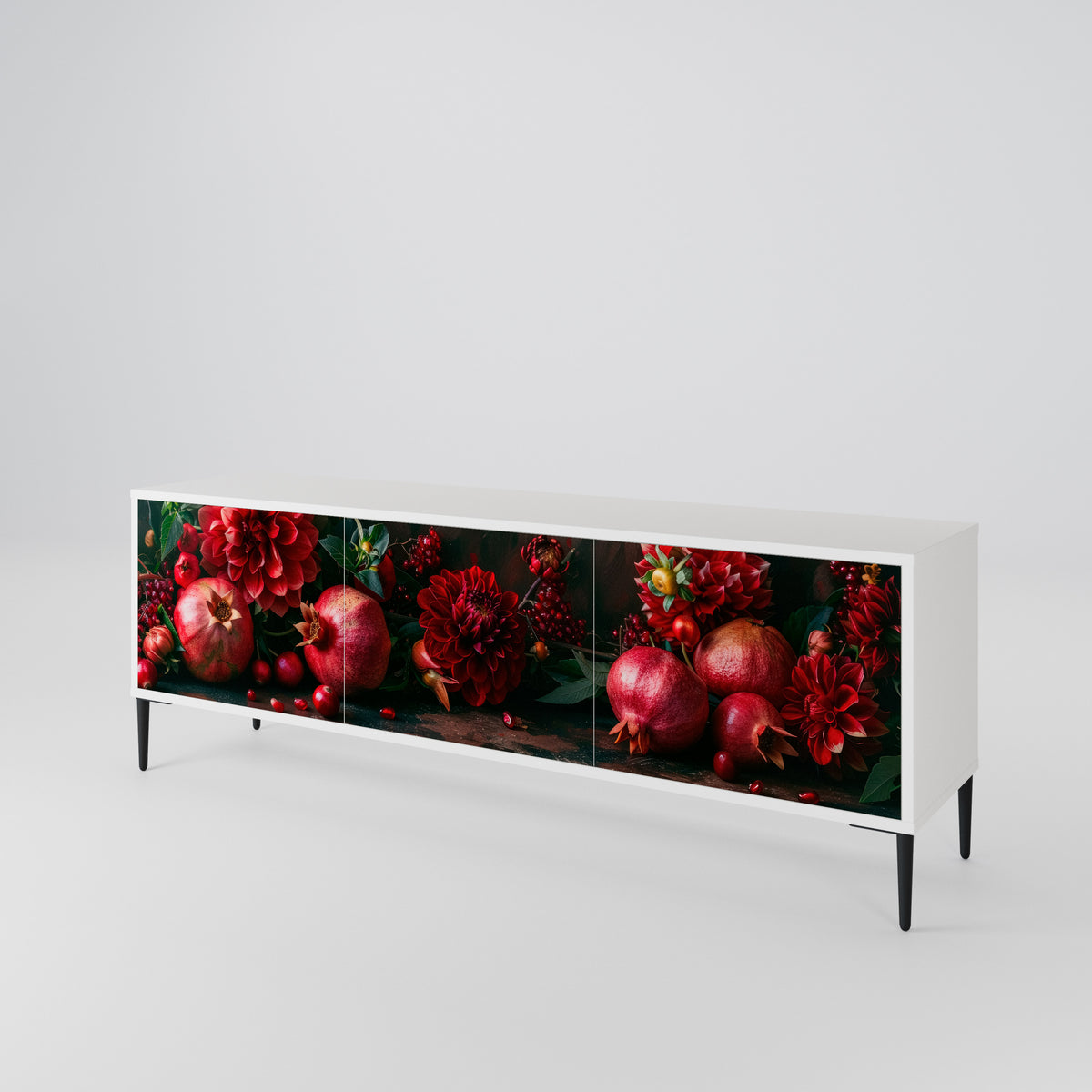 DAHLIAS AND POMEGRANATES Mueble de TV de 3 Puertas
