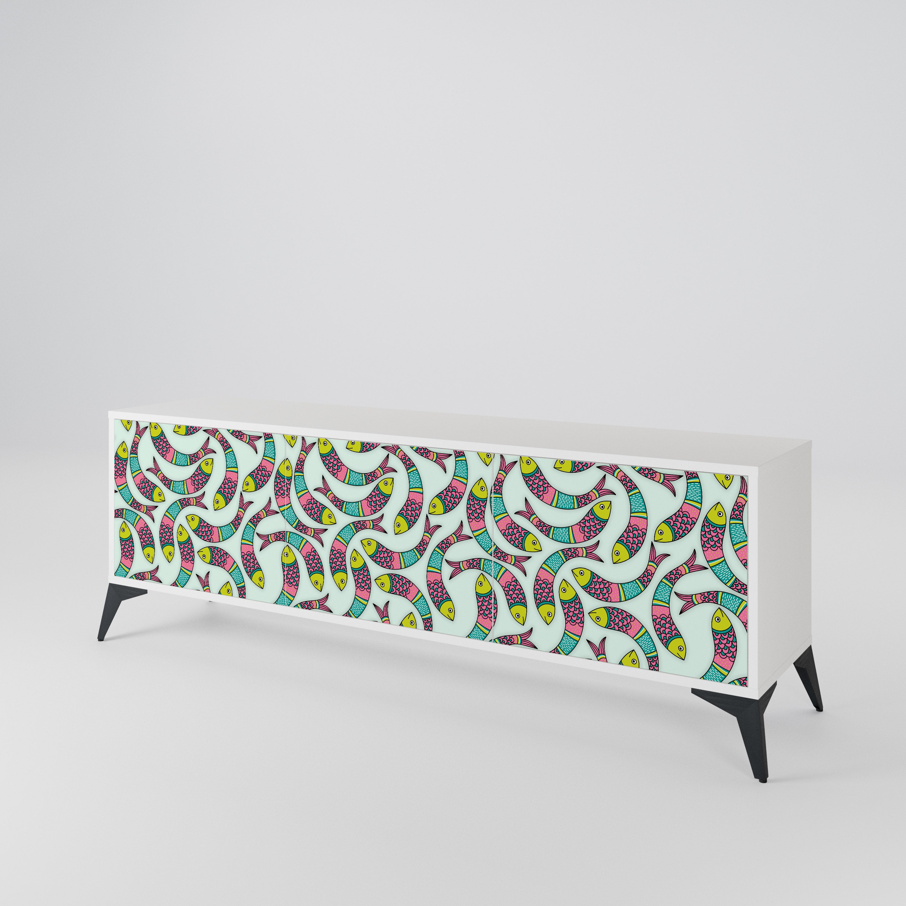 INDIAN FISH Mueble de TV de 3 Puertas