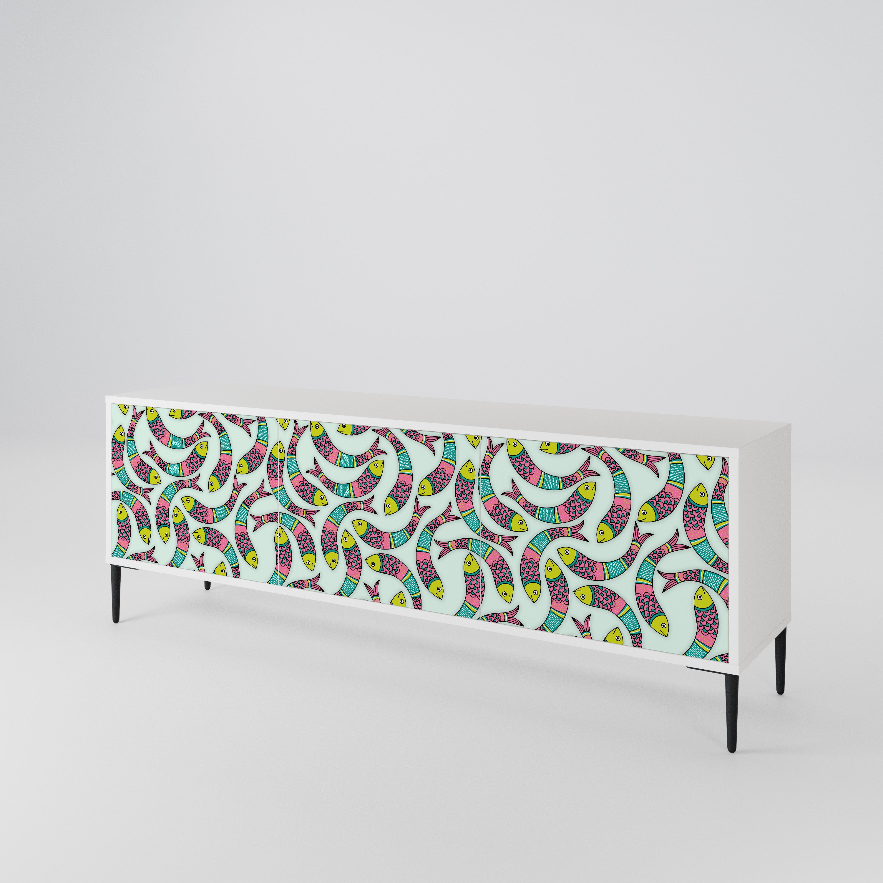 INDIAN FISH Mueble de TV de 3 Puertas
