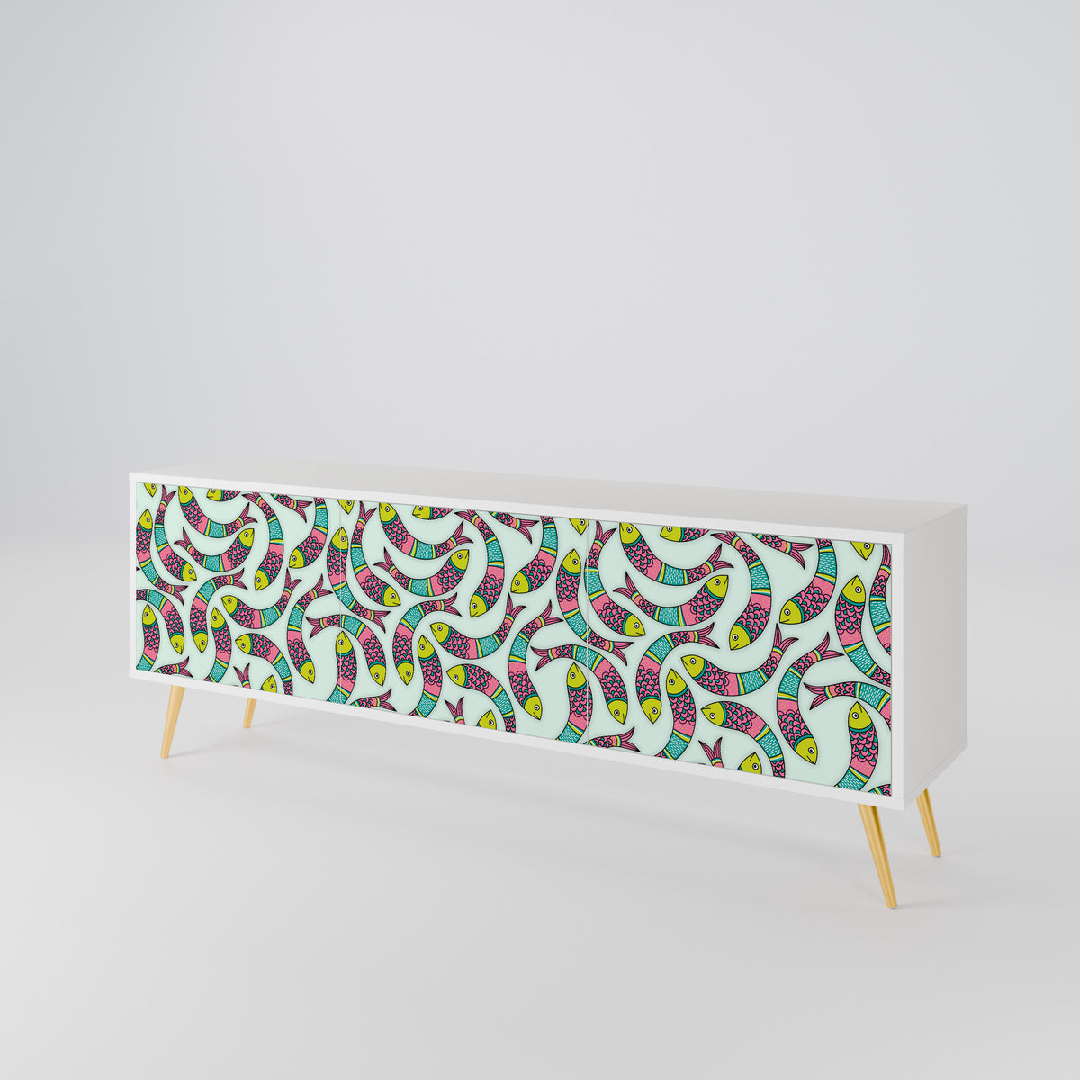 INDIAN FISH Mueble de TV de 3 Puertas