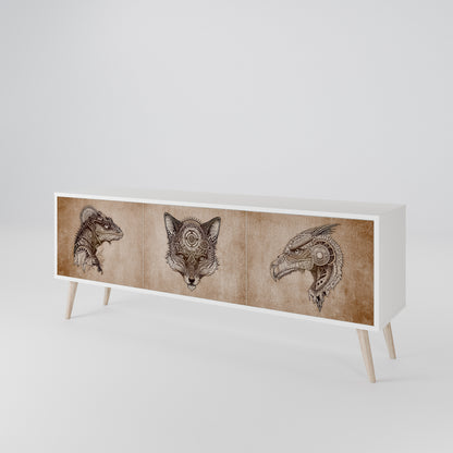 STEAMPUNK CLAN Mueble de TV de 3 Puertas