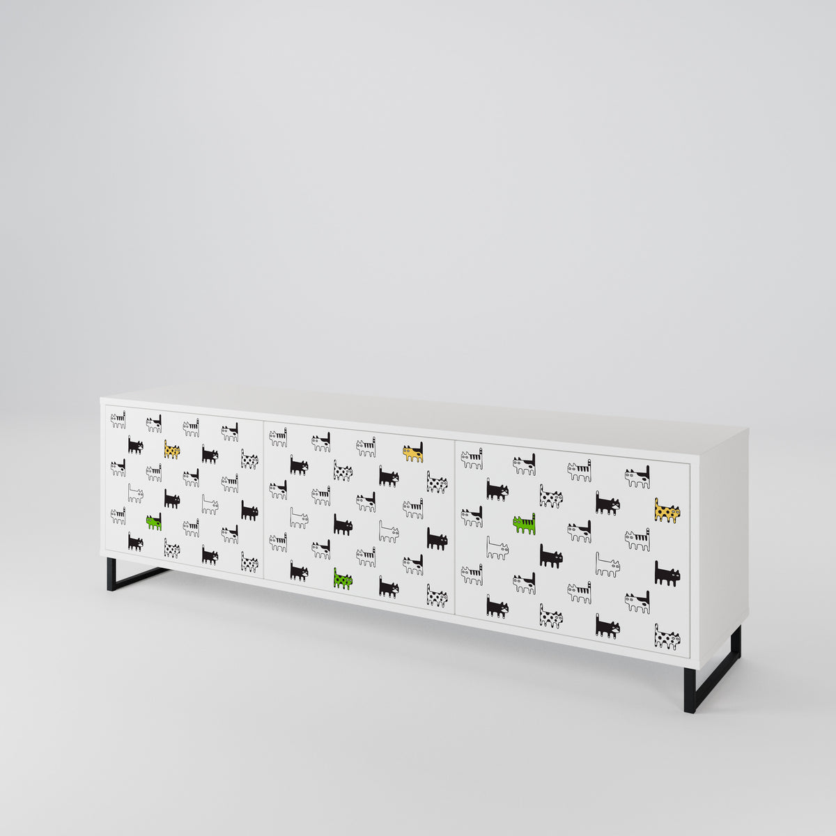 CATS COMPILATION Mueble de TV de 3 Puertas