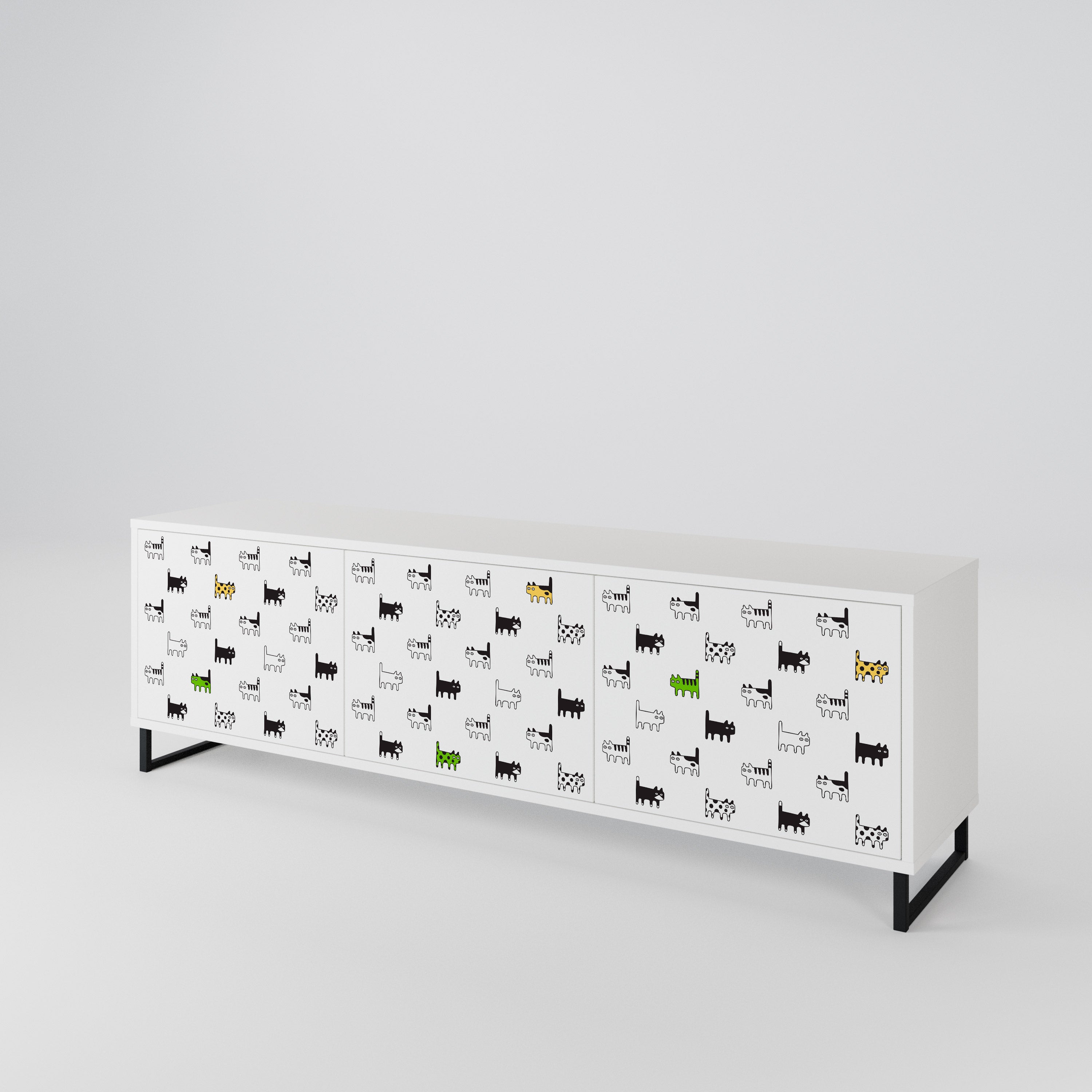 CATS COMPILATION Mueble de TV de 3 Puertas