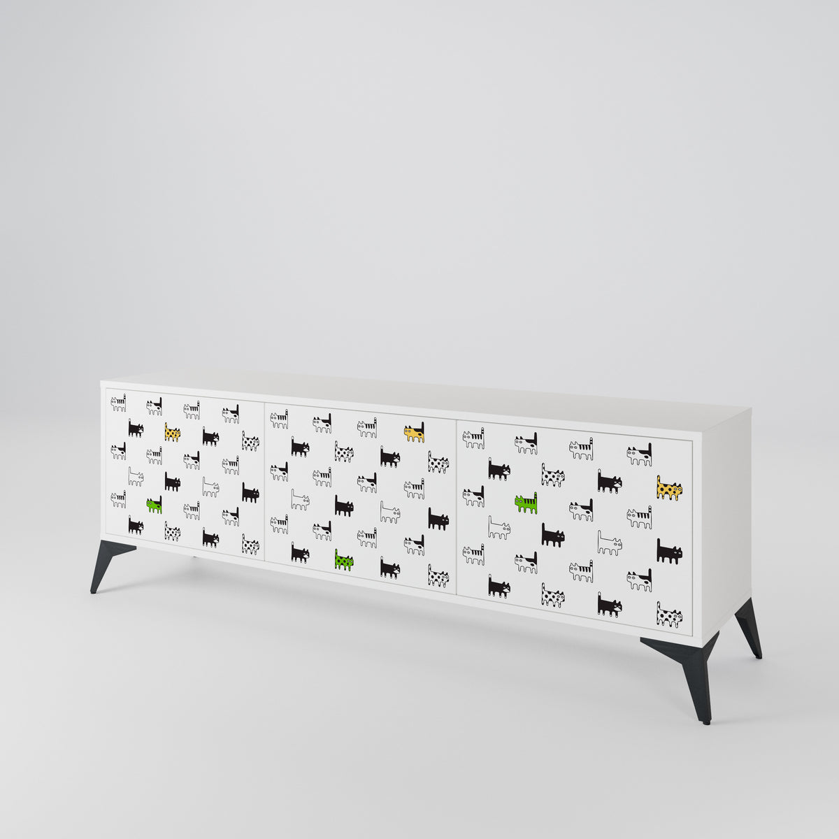 CATS COMPILATION Mueble de TV de 3 Puertas