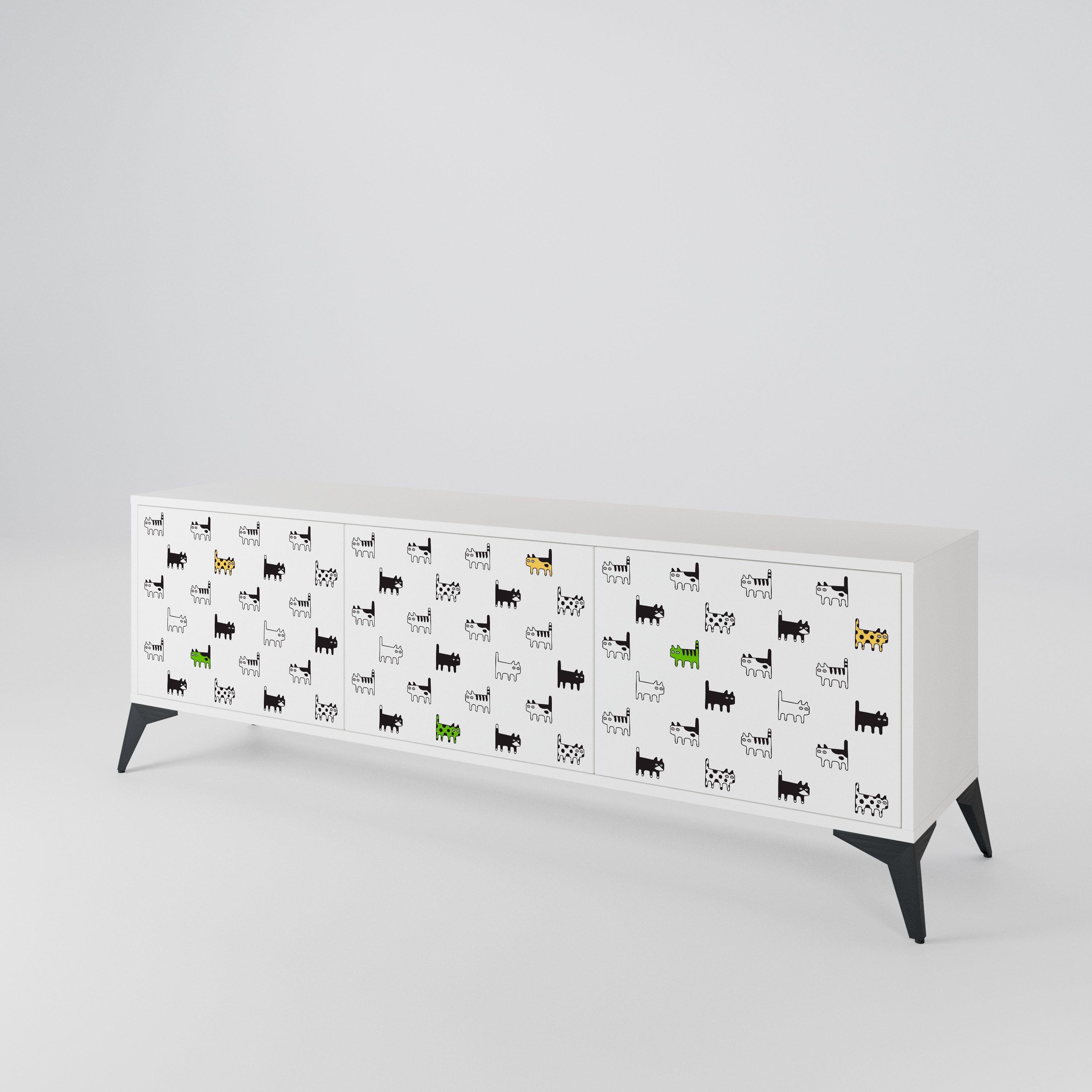 CATS COMPILATION Mueble de TV de 3 Puertas