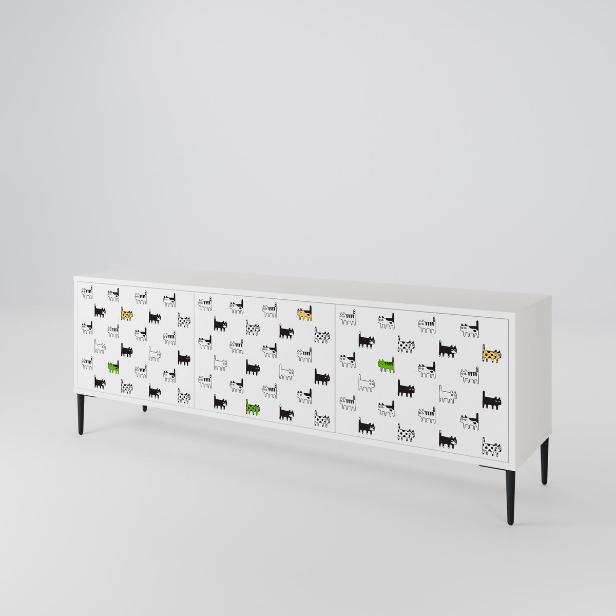 CATS COMPILATION Mueble de TV de 3 Puertas