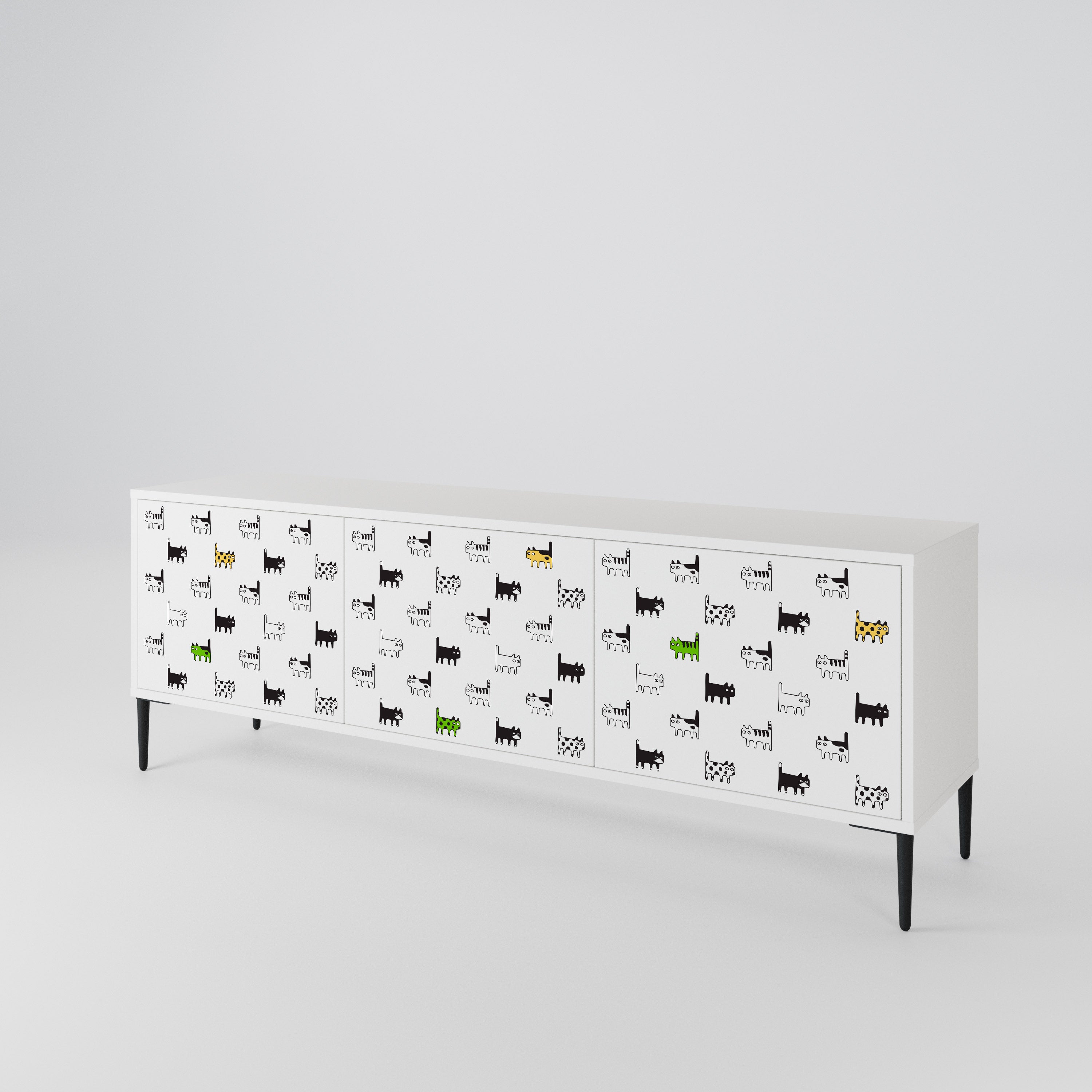 CATS COMPILATION Mueble de TV de 3 Puertas