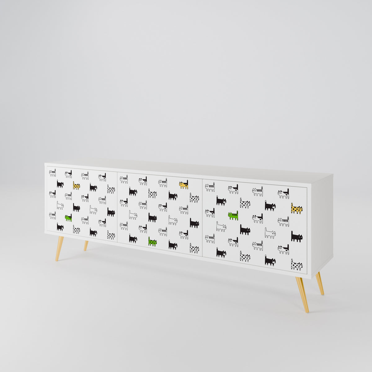 CATS COMPILATION Mueble de TV de 3 Puertas