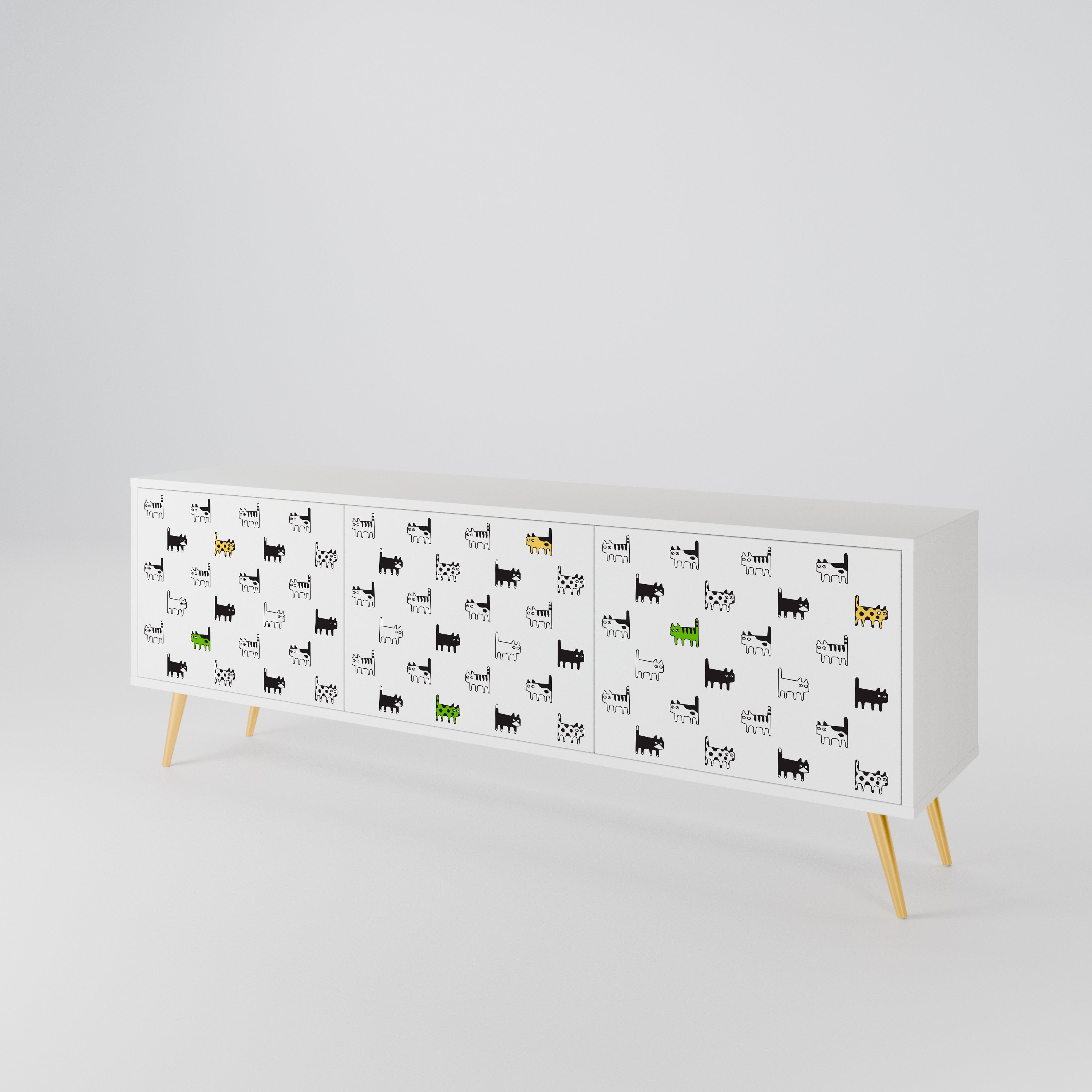 CATS COMPILATION Mueble de TV de 3 Puertas