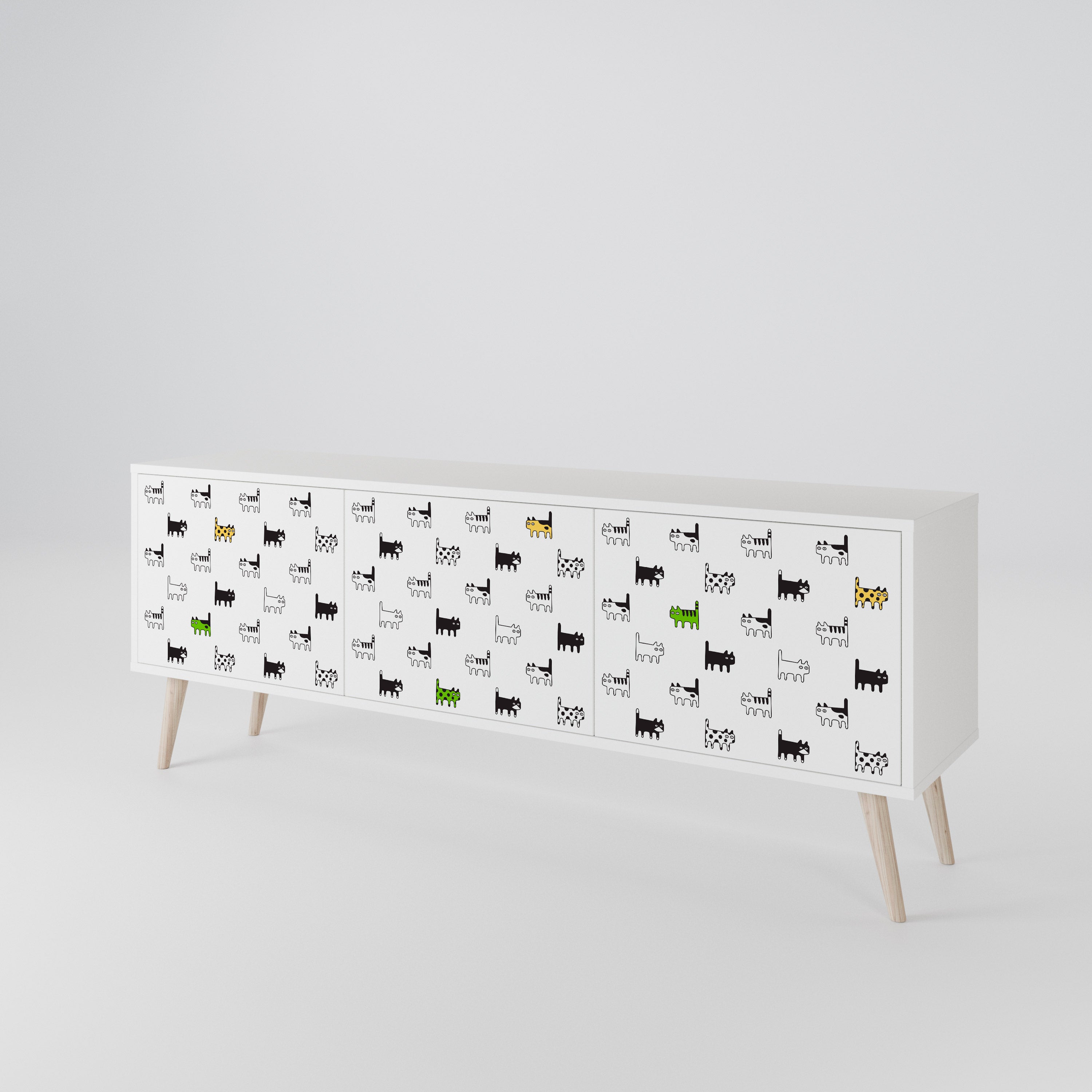 CATS COMPILATION Mueble de TV de 3 Puertas