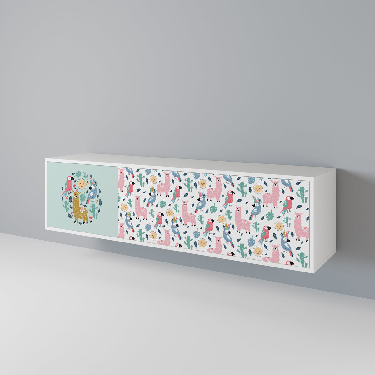 COLORFUL ALPACAS Mueble de TV de 3 Puertas