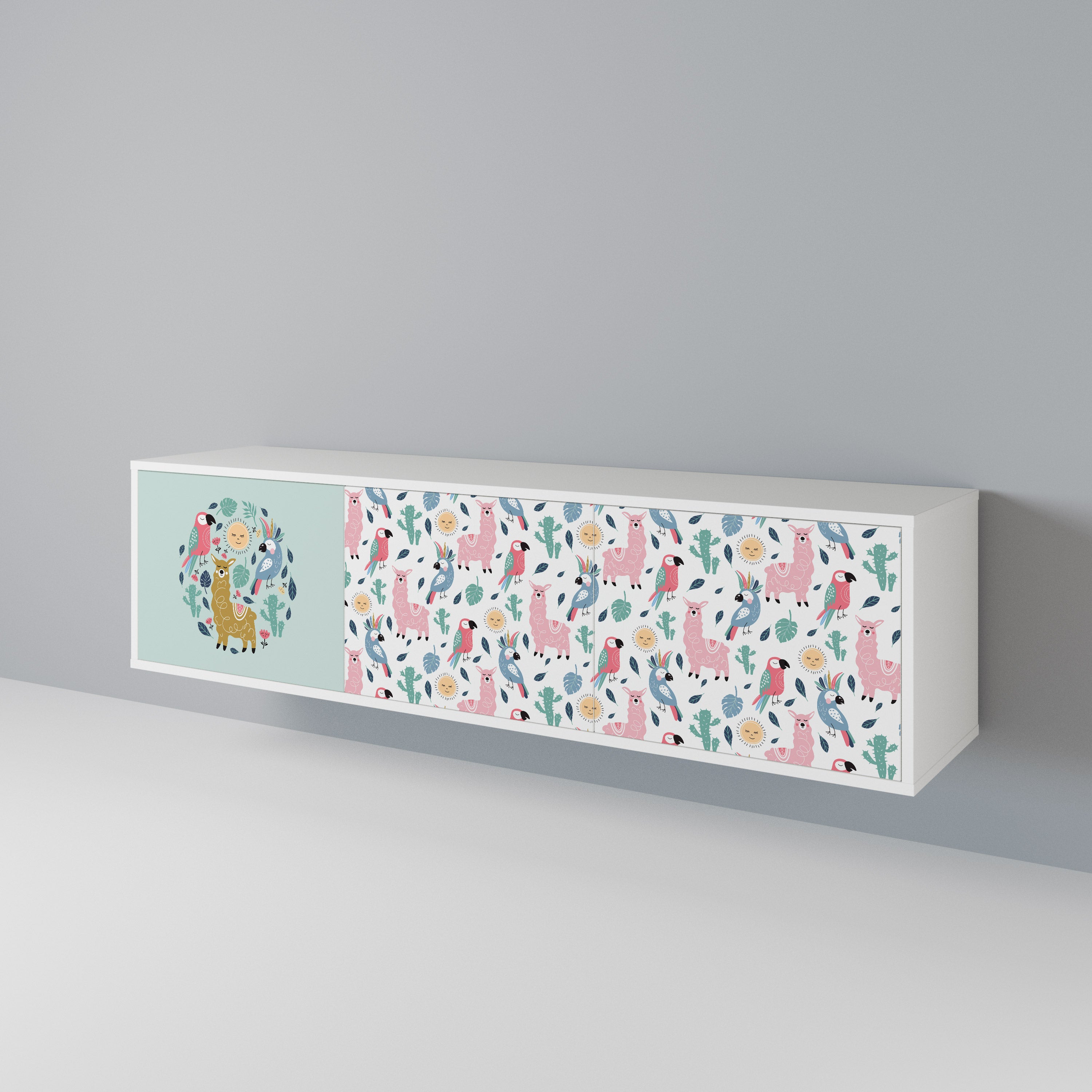 COLORFUL ALPACAS Mueble de TV de 3 Puertas