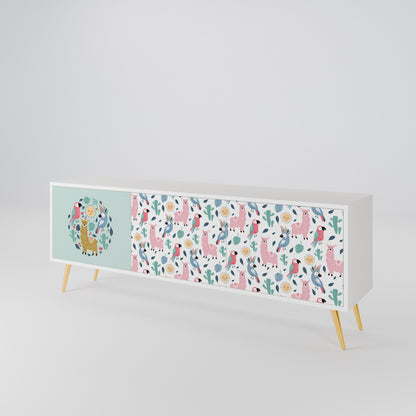 COLORFUL ALPACAS Mueble de TV de 3 Puertas