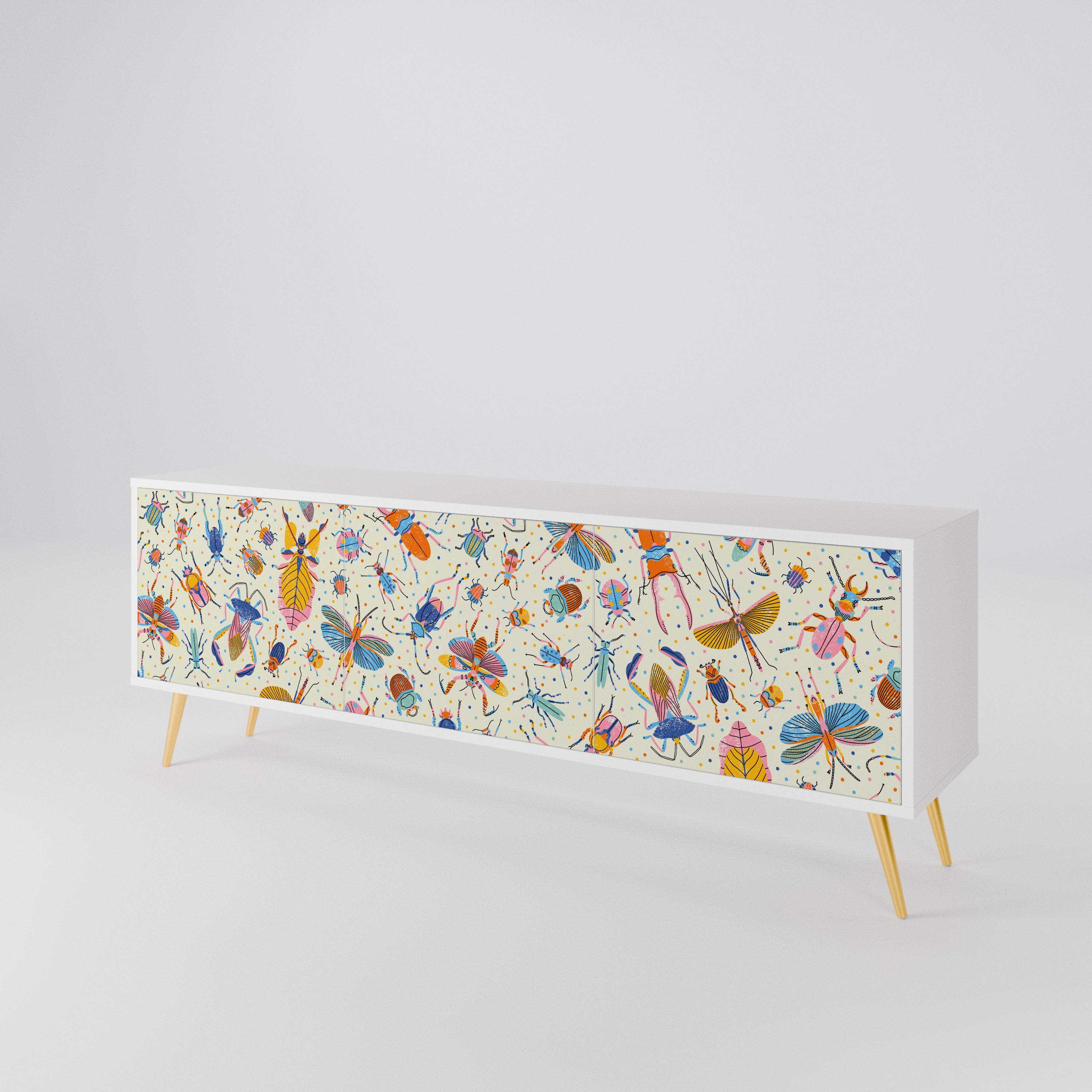 COLORFUL INSECTS Mueble de TV de 3 Puertas