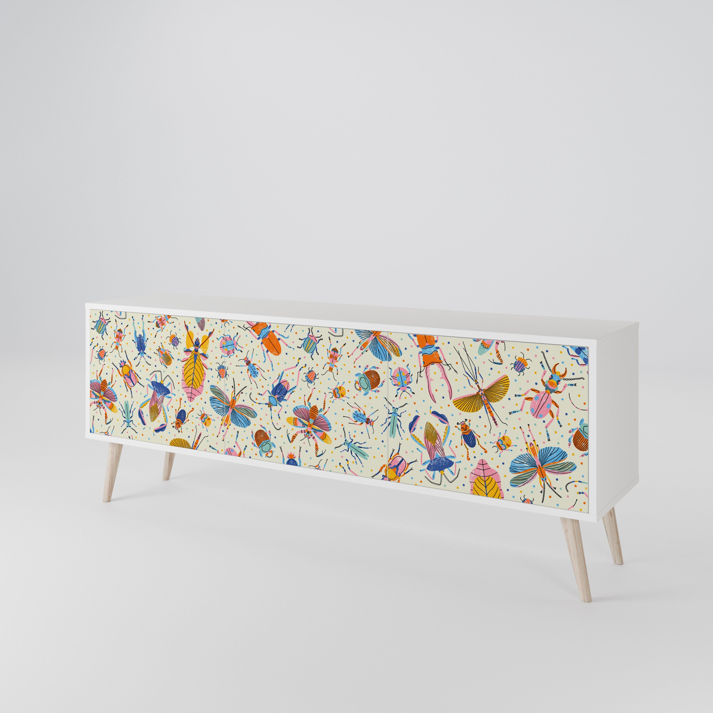 COLORFUL INSECTS Mueble de TV de 3 Puertas