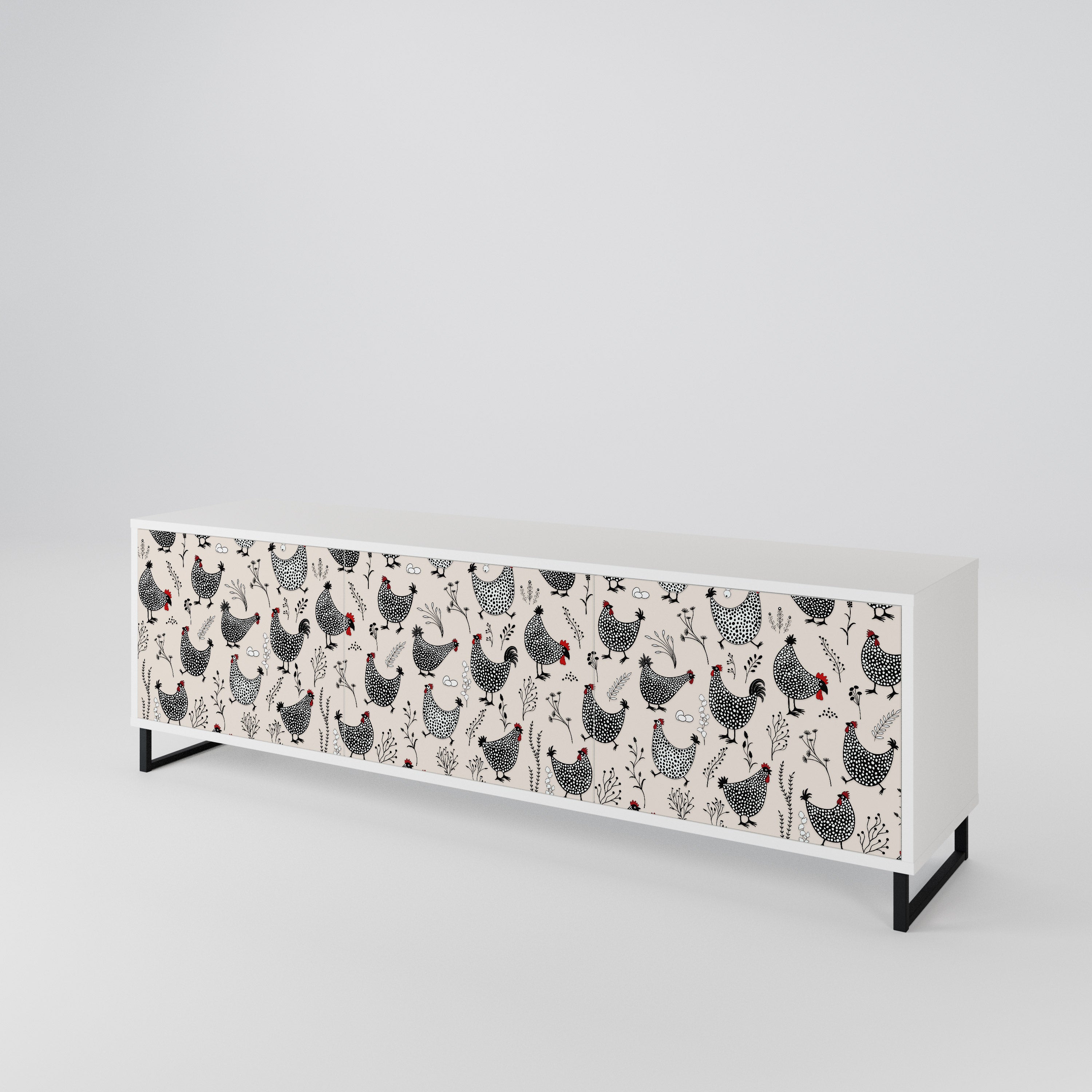 HAPPY HENS Mueble de TV de 3 Puertas