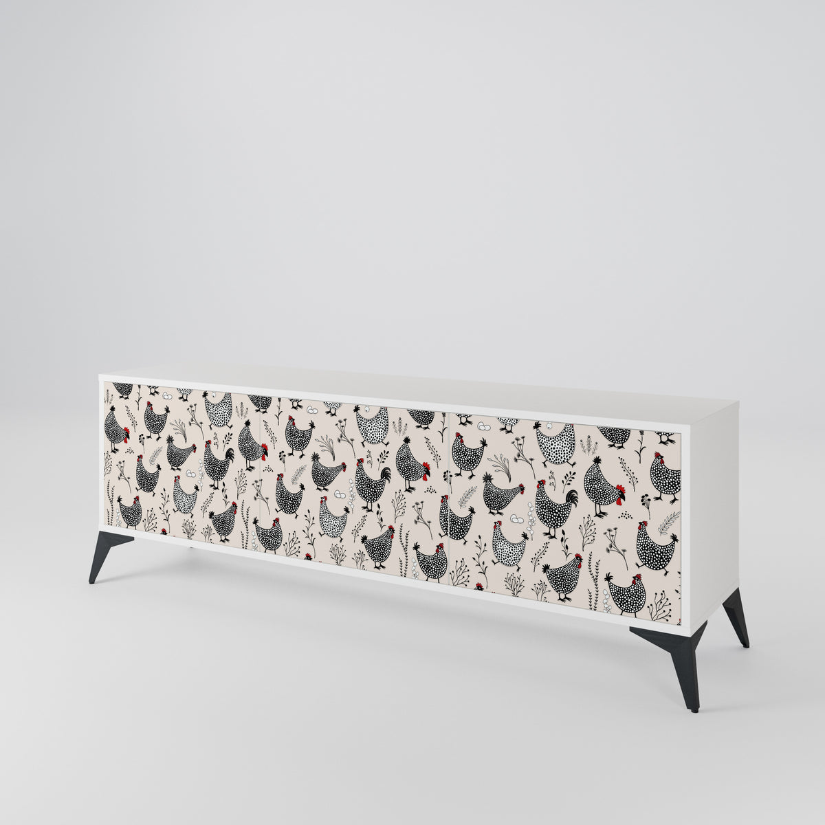 HAPPY HENS Mueble de TV de 3 Puertas