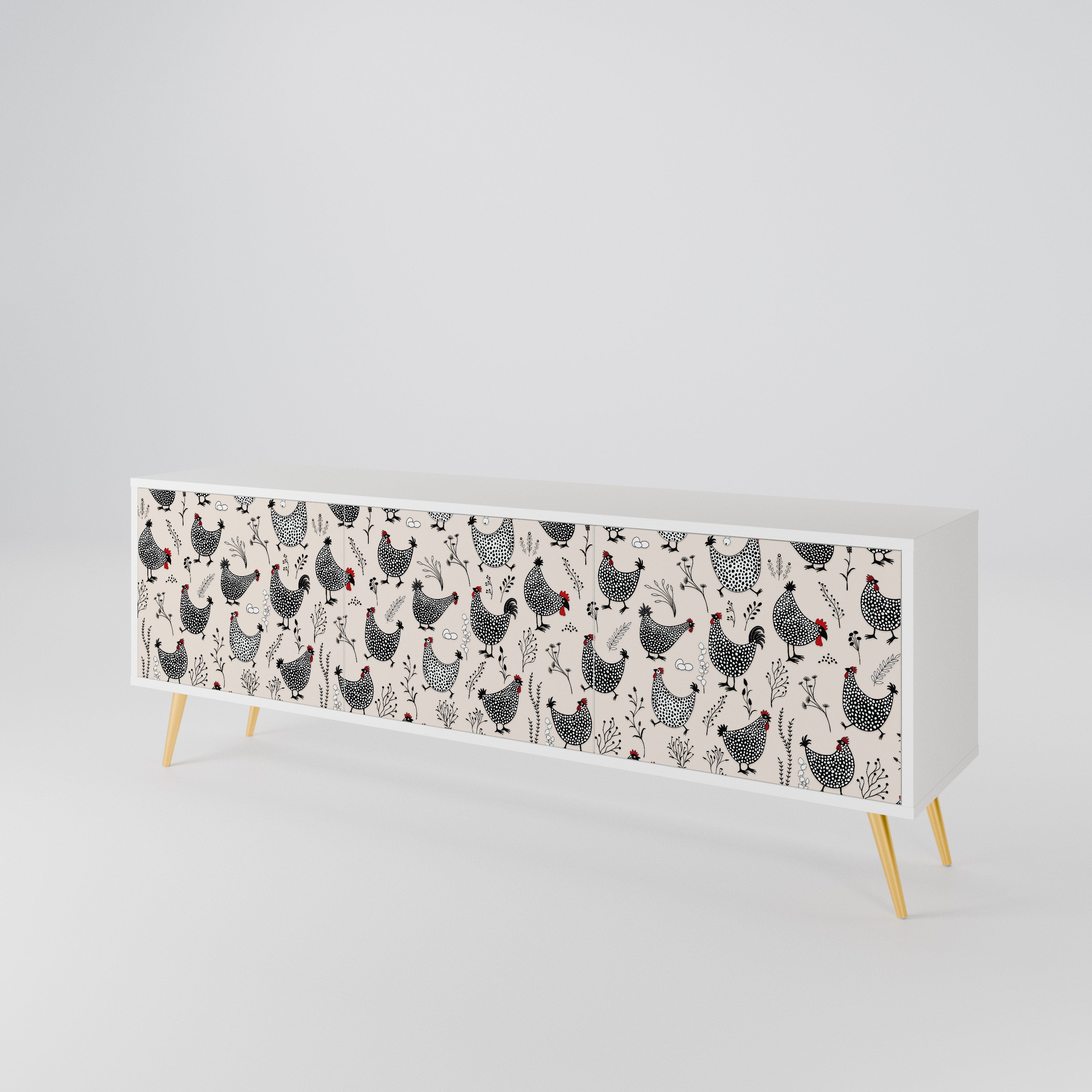 HAPPY HENS Mueble de TV de 3 Puertas