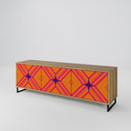 GEOMETRIC BRILLIANCE Mueble de TV de 3 Puertas en Efecto Roble