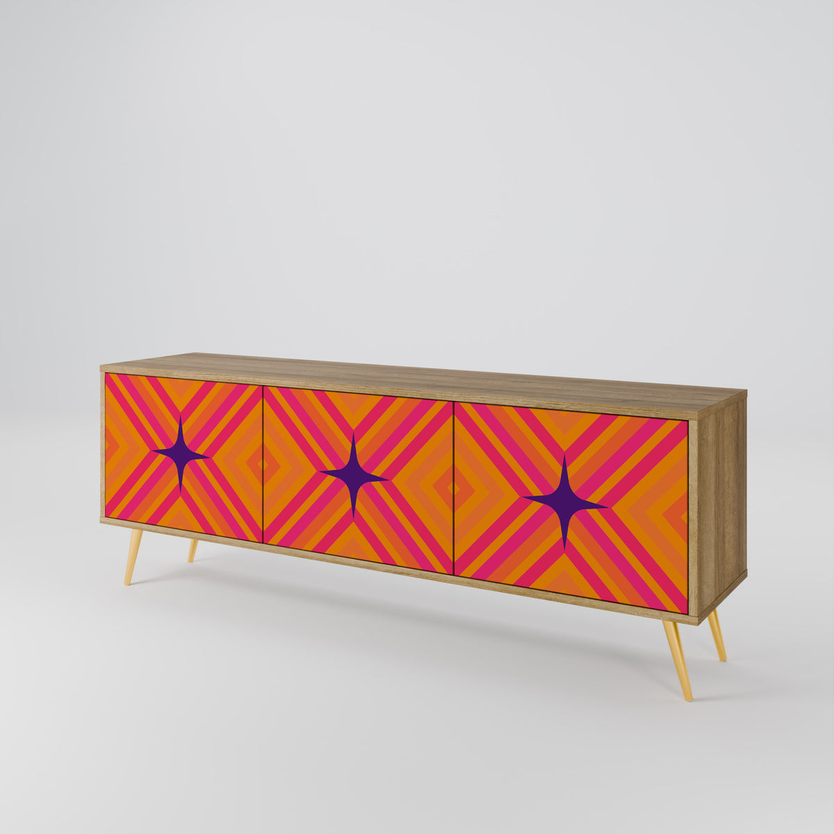GEOMETRIC BRILLIANCE Mueble de TV de 3 Puertas