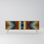 INDIGENOUS ZIGZAG 3-Door TV Stand in Oak Effect