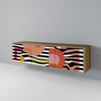 CHROMATIC ABSTRACT 3-Door TV Stand in Oak Effect