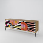 CHROMATIC ABSTRACT 3-Door TV Stand in Oak Effect