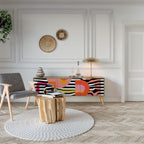 CHROMATIC ABSTRACT 3-Door TV Stand in Oak Effect