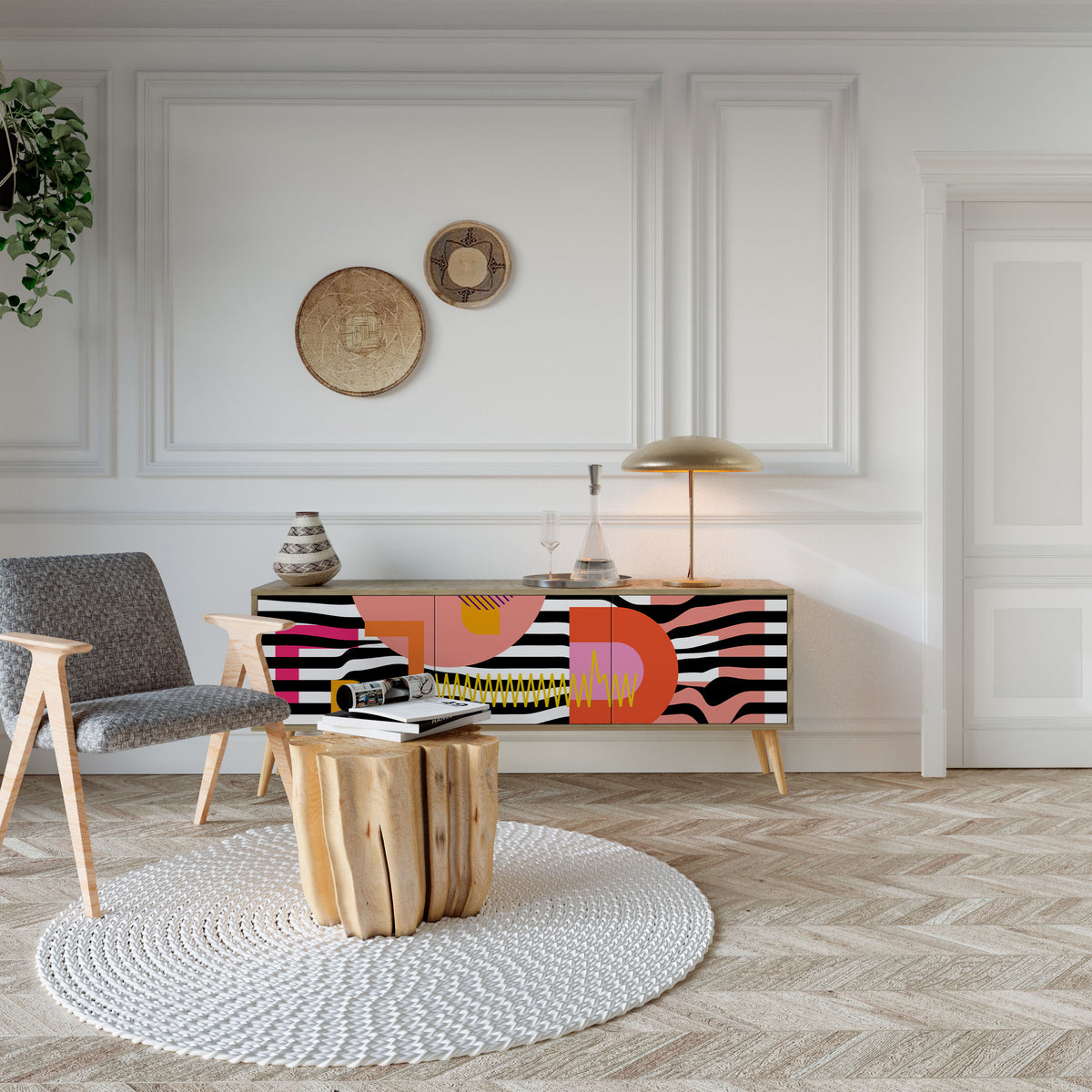 CHROMATIC ABSTRACT Mueble de TV de 3 Puertas