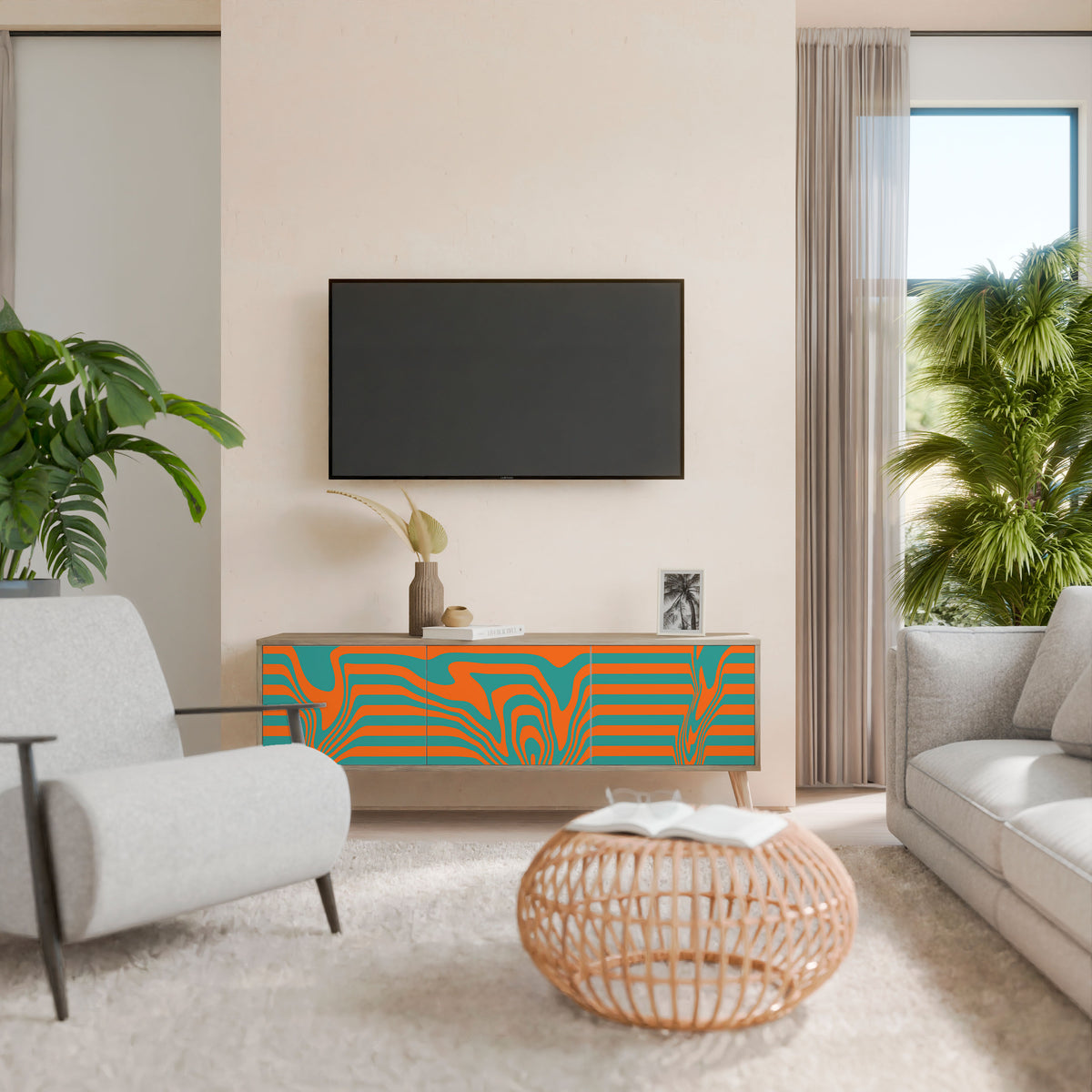 LINE COLLAPSE Mueble de TV de 3 Puertas