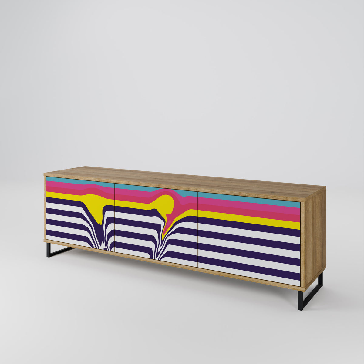 COLORFUL DIVERSION Mueble de TV de 3 Puertas