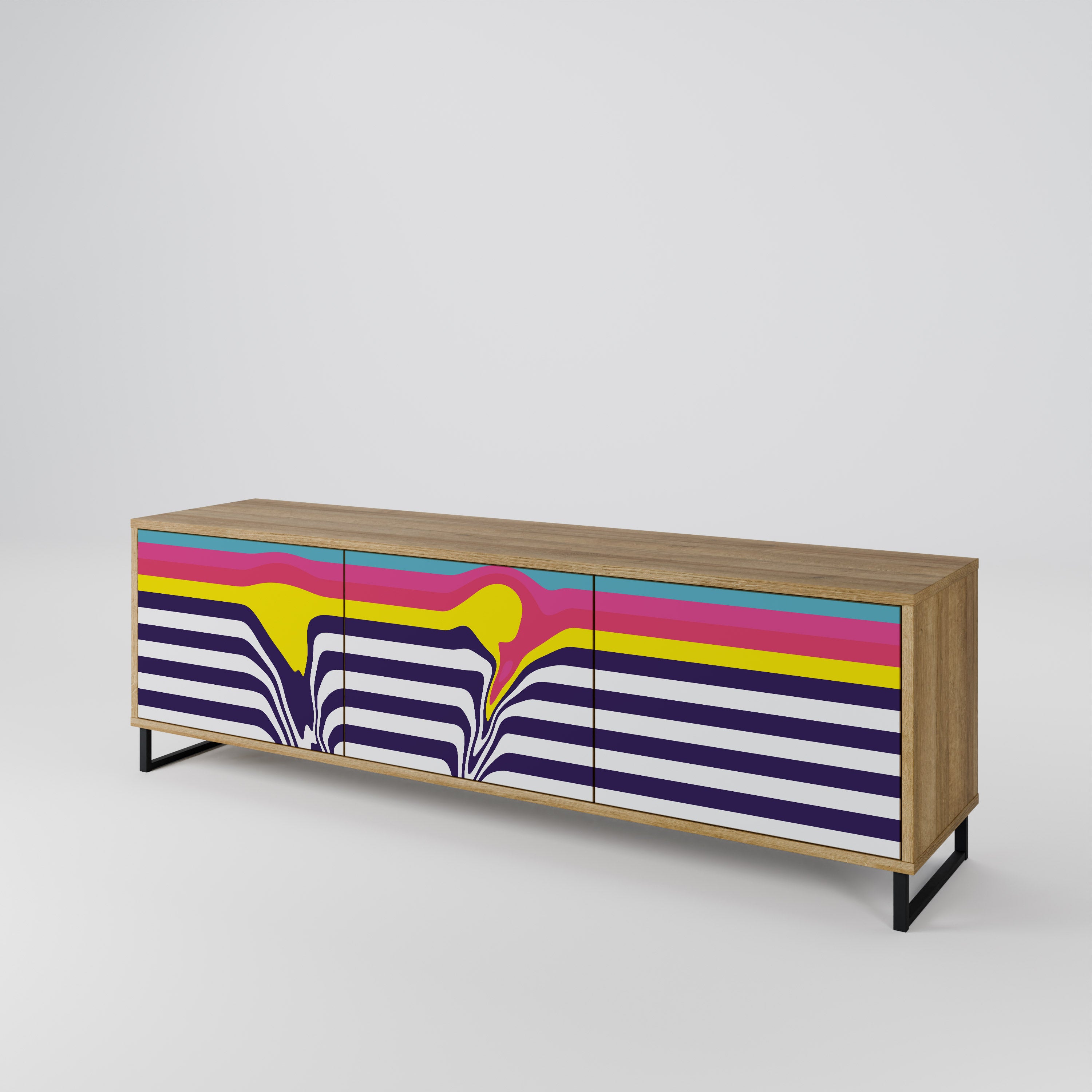 COLORFUL DIVERSION Mueble de TV de 3 Puertas