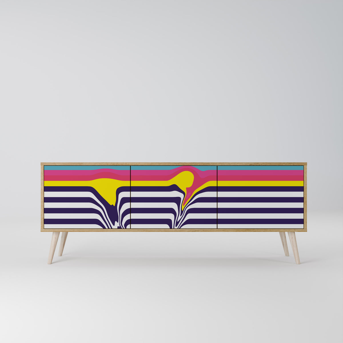 COLORFUL DIVERSION Mueble de TV de 3 Puertas