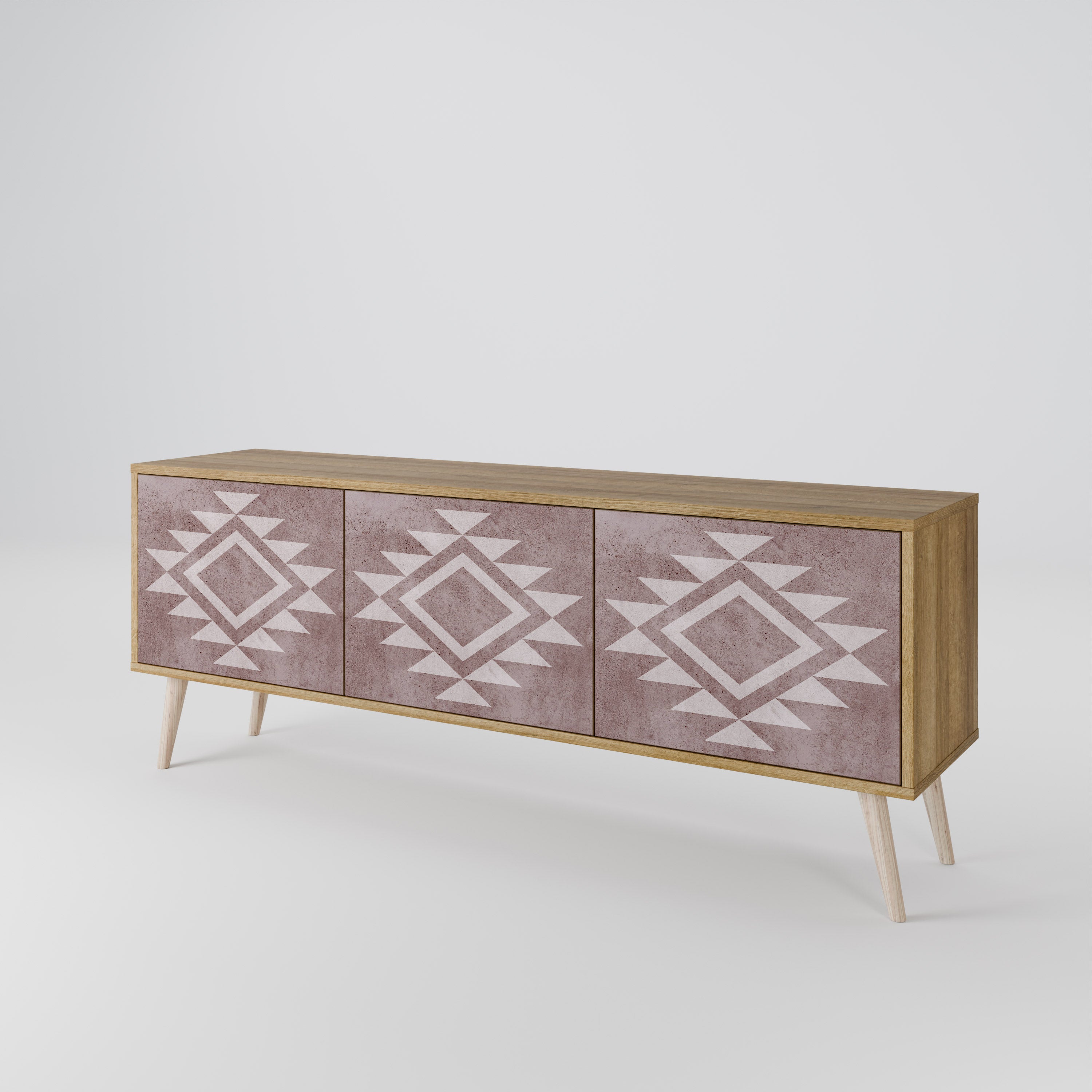 MARVEL MOSAIC 3-Door TV Stand in Oak Effect