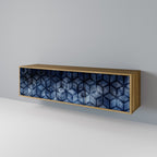 CUBIC MIST 3-Door TV Stand in Oak Effect