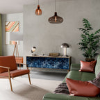 CUBIC MIST 3-Door TV Stand in Oak Effect