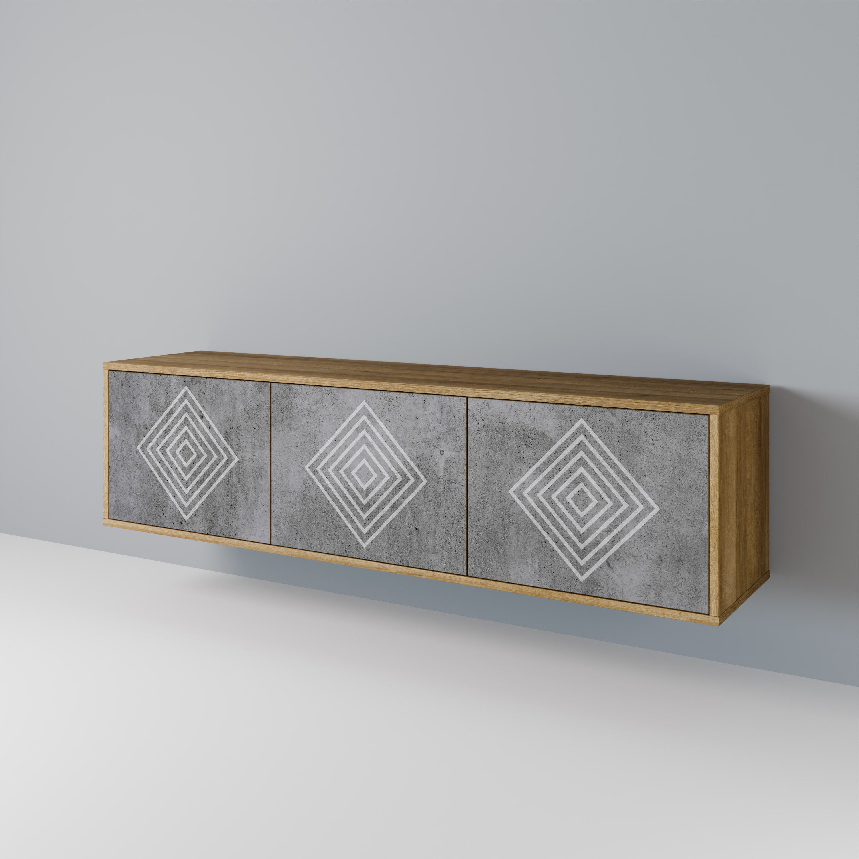 POLYGONAL ARTISTRY Mueble de TV de 3 Puertas