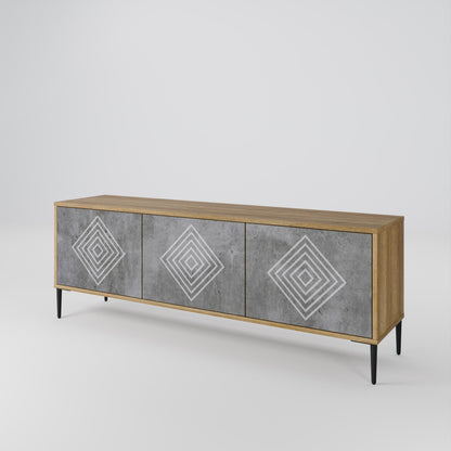 POLYGONAL ARTISTRY Mueble de TV de 3 Puertas