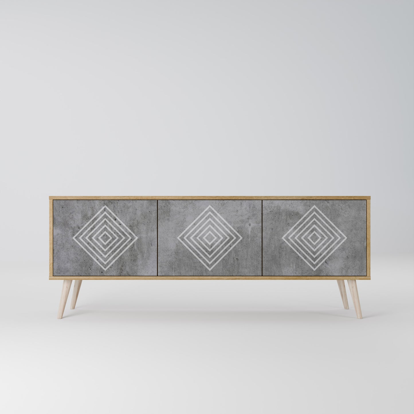 POLYGONAL ARTISTRY Mueble de TV de 3 Puertas