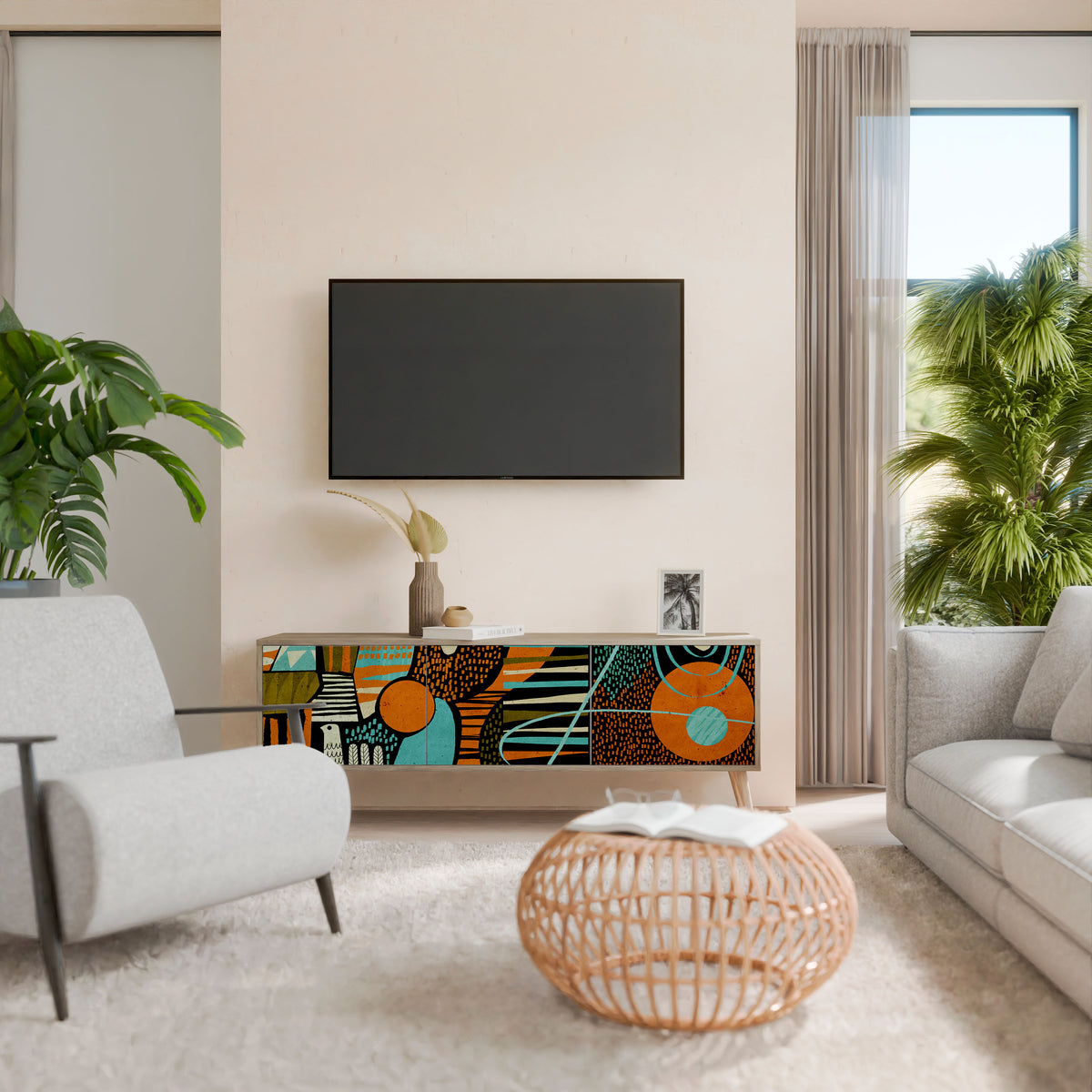 GEODE GLIMMER Mueble de TV de 3 Puertas