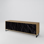 SHIMMER SPIDERGRAM 3-Door TV Stand in Oak Effect