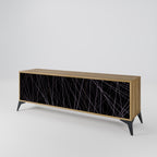 SHIMMER SPIDERGRAM 3-Door TV Stand in Oak Effect