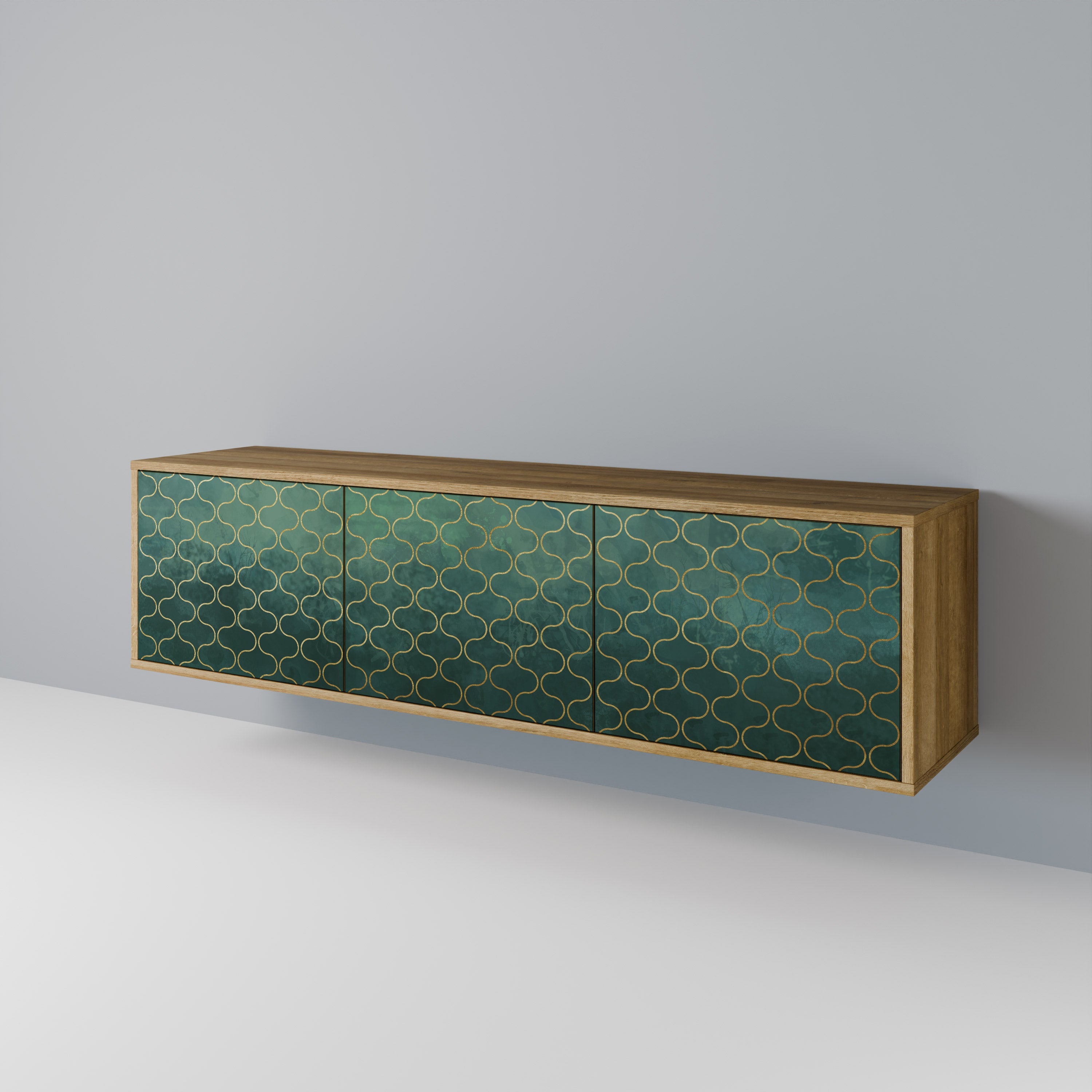 TESSELATED GREENERY Mueble de TV de 3 Puertas