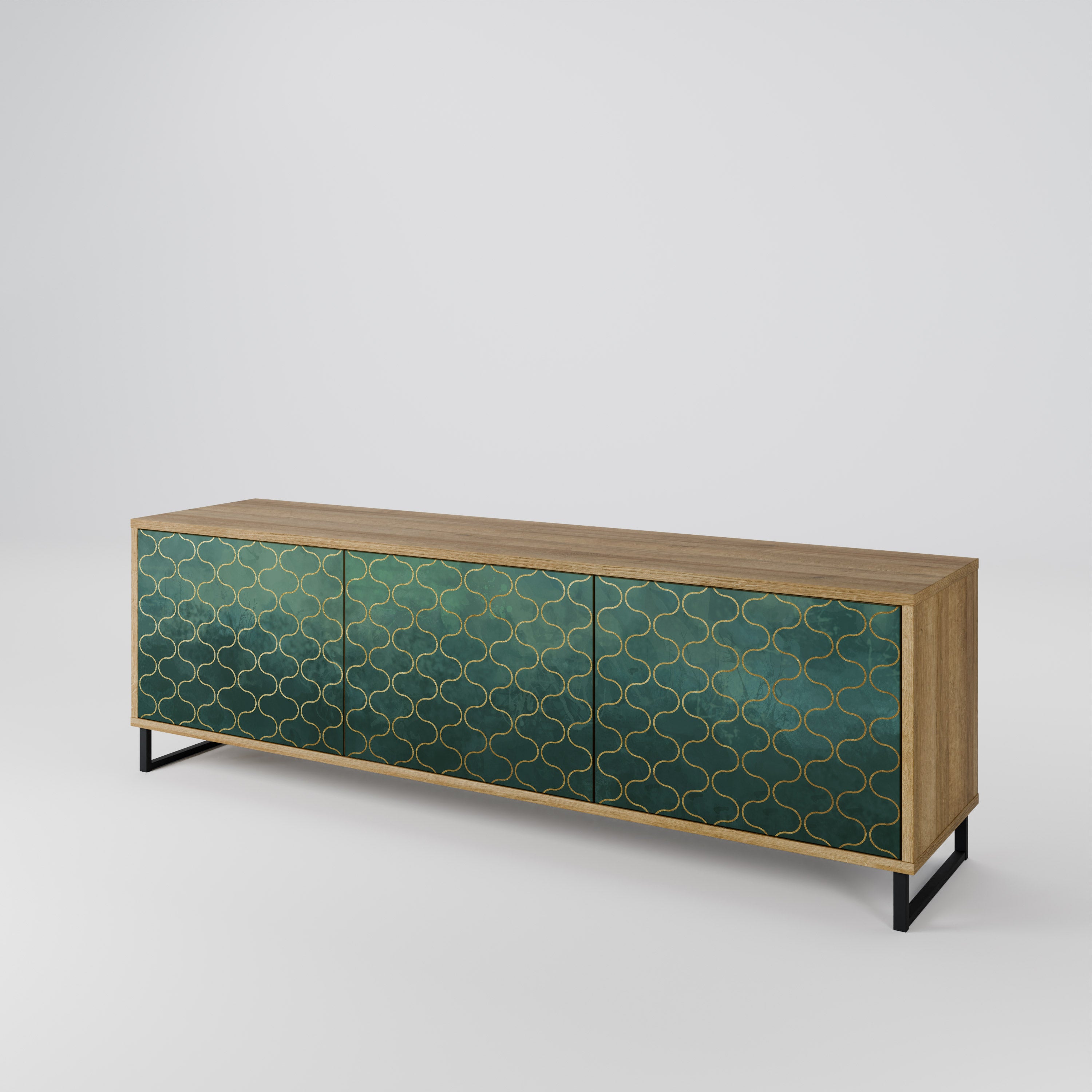 TESSELATED GREENERY Mueble de TV de 3 Puertas