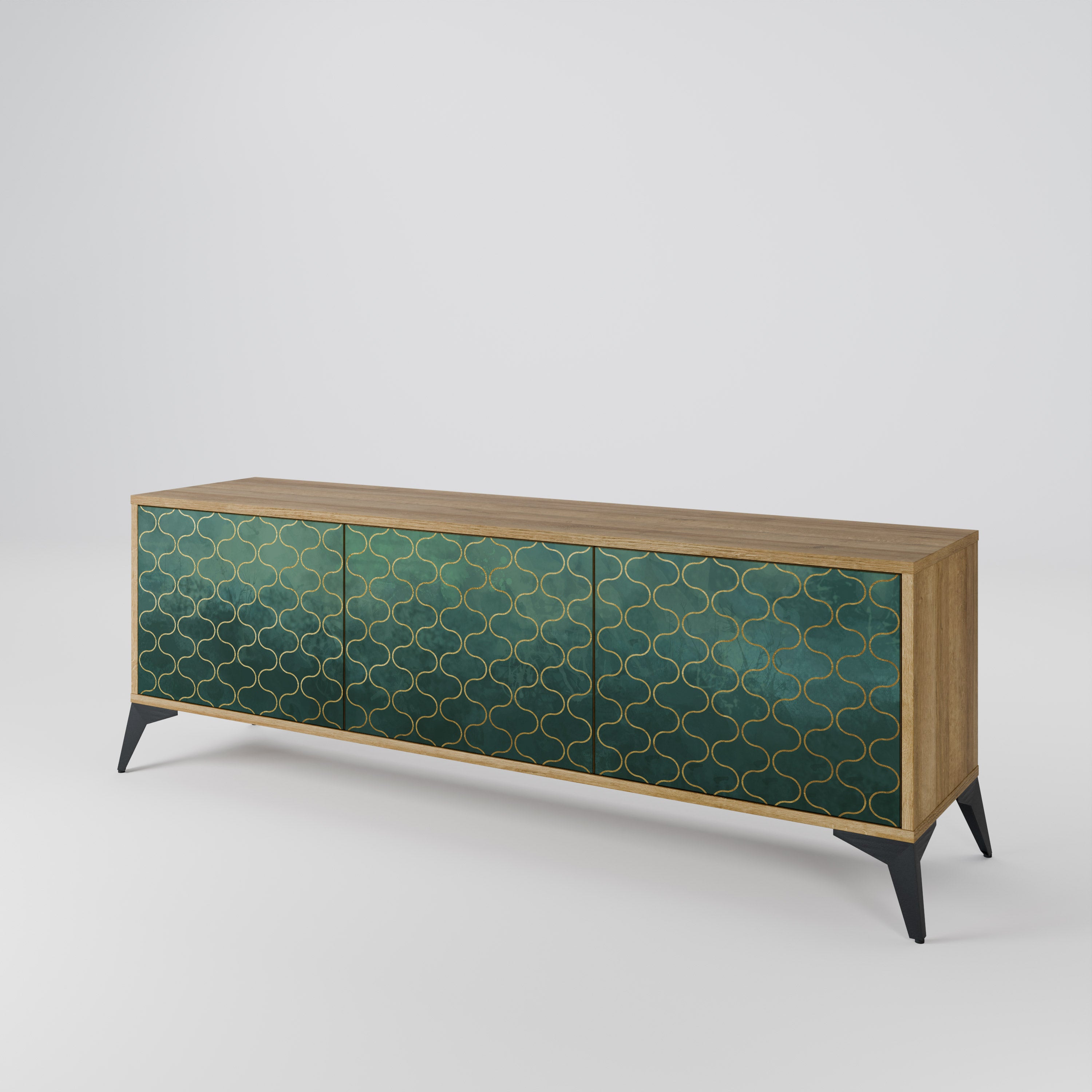 TESSELATED GREENERY Mueble de TV de 3 Puertas