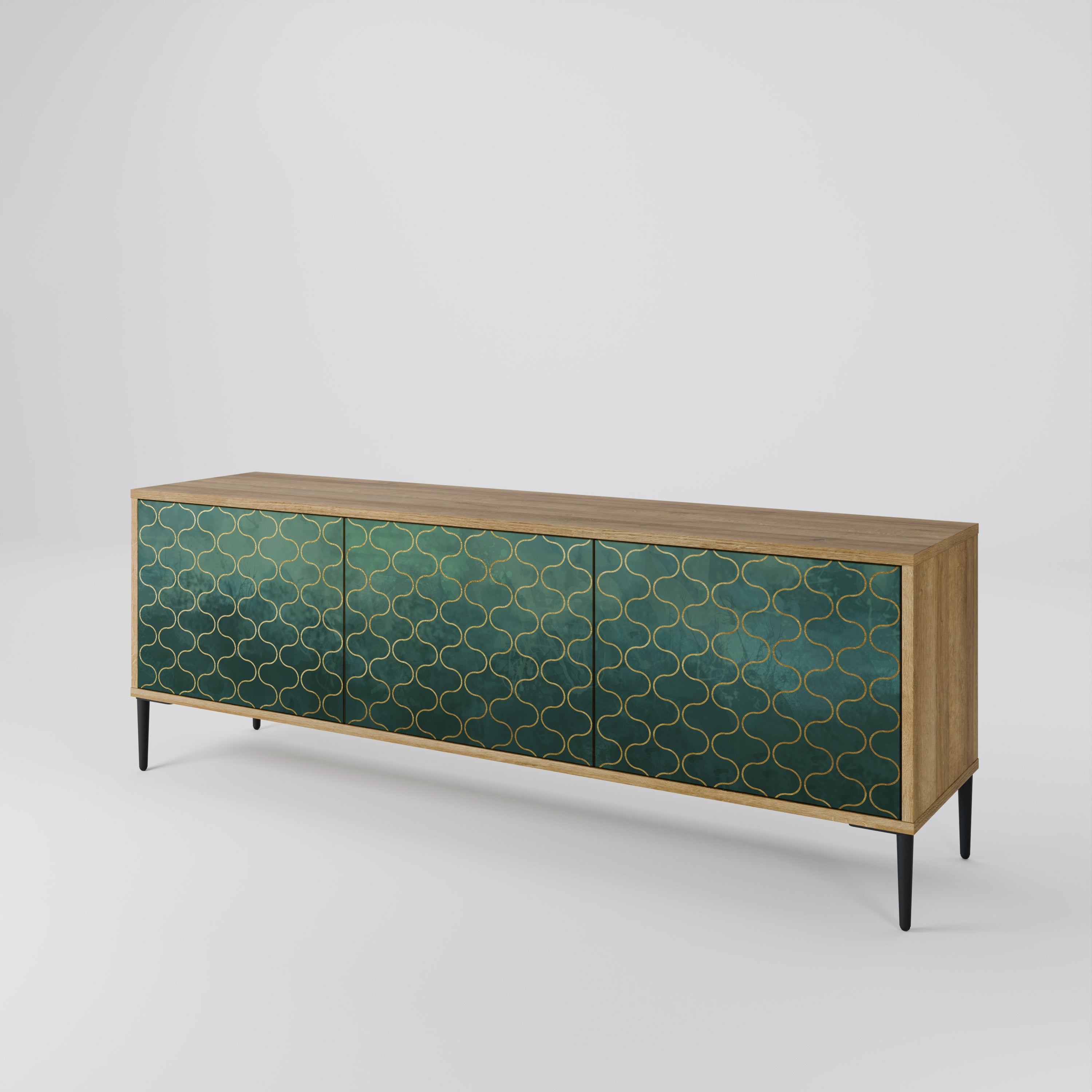 TESSELATED GREENERY Mueble de TV de 3 Puertas