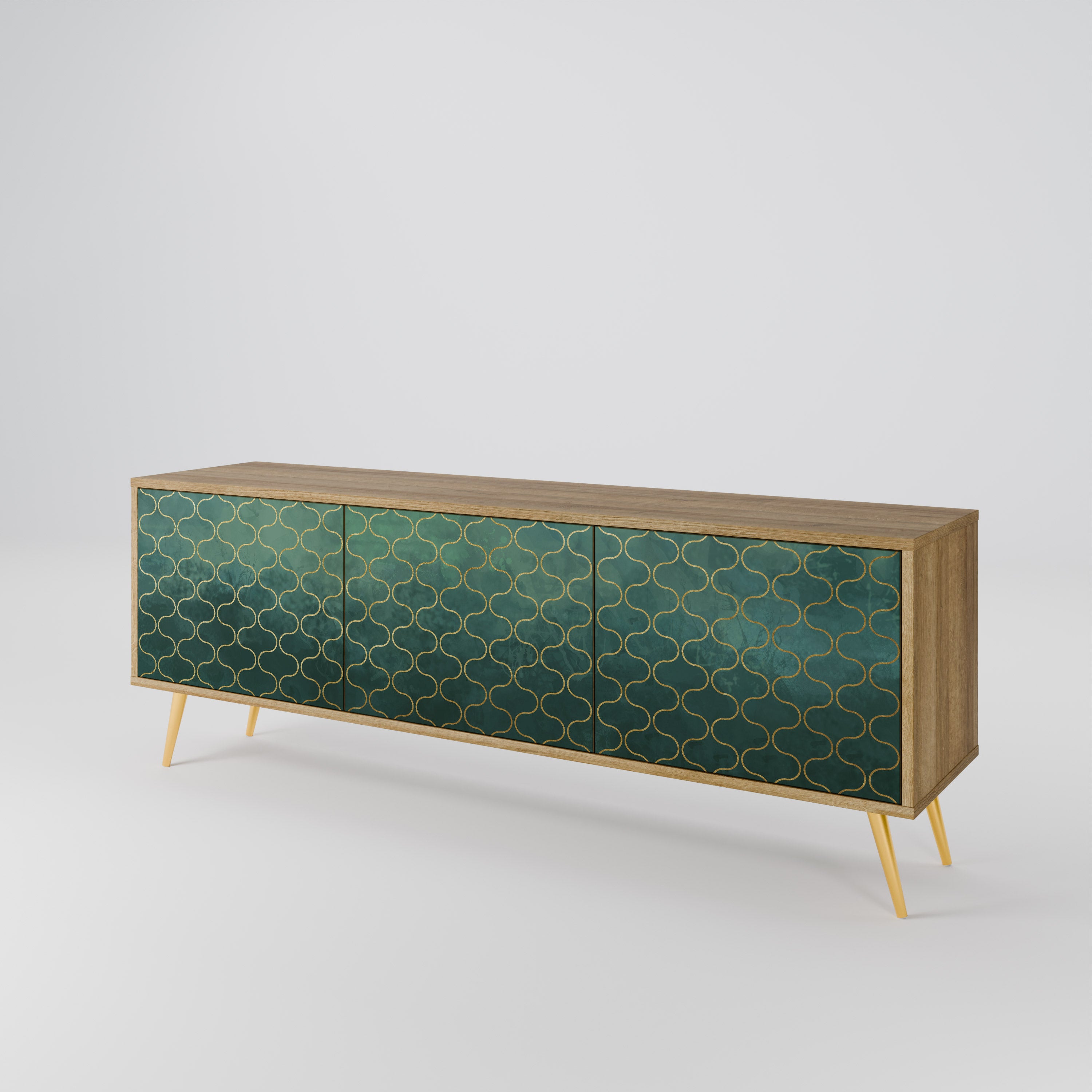 TESSELATED GREENERY Mueble de TV de 3 Puertas