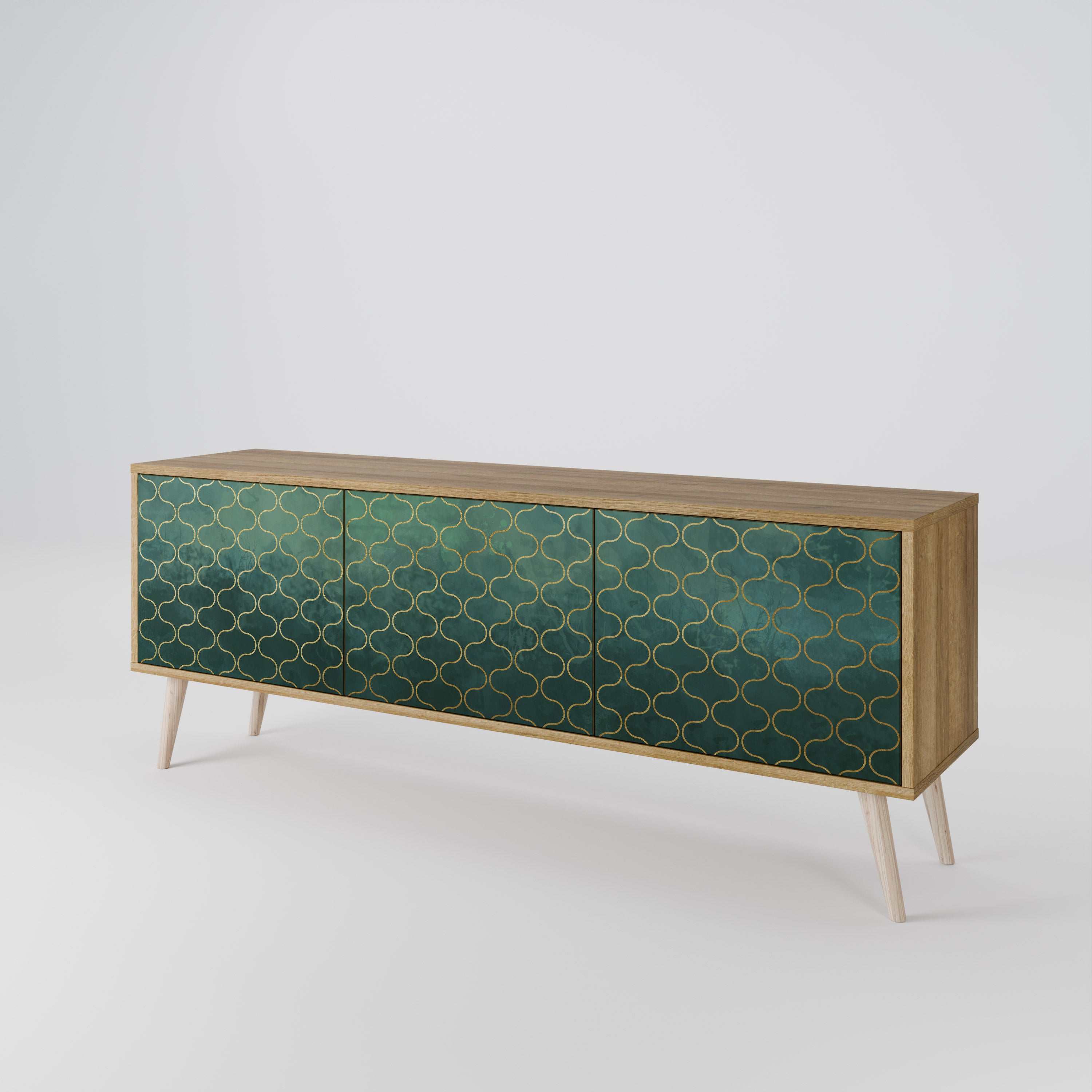 TESSELATED GREENERY Mueble de TV de 3 Puertas